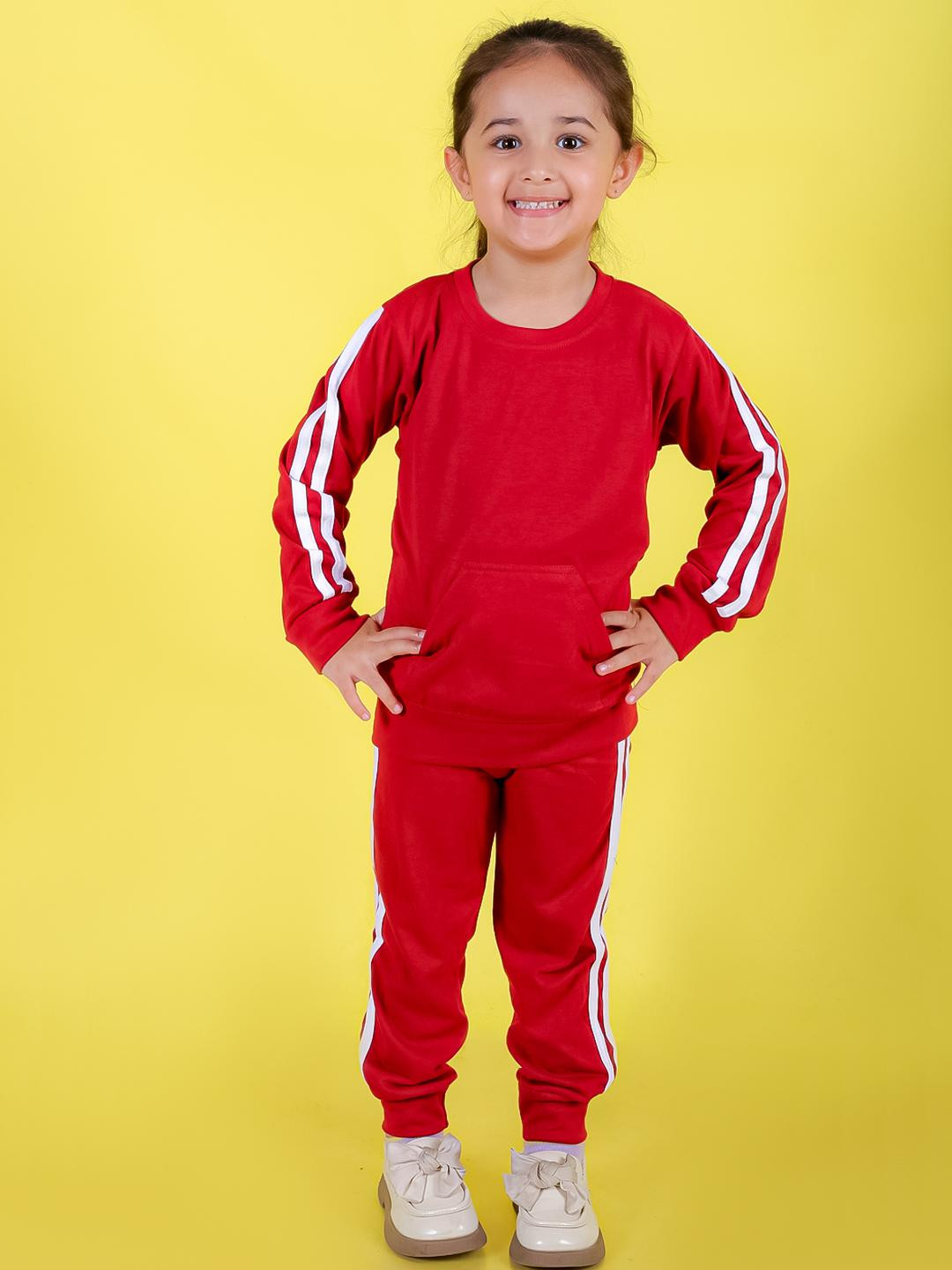 CHANDRIKA Kids-Girls Maroon Clothing Set
