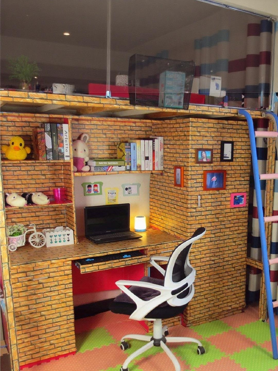 Sandalwood Yellow 1000 cm x 45 cm Brick Pattern Home Decor Wallpaper