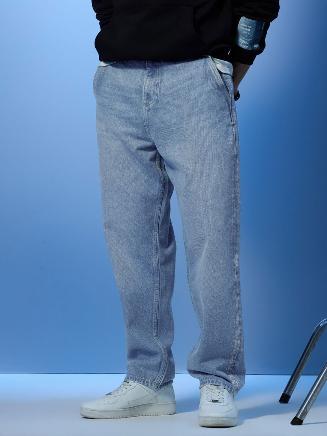 Snitch Stars Within Foil Printed Baggy Jeans