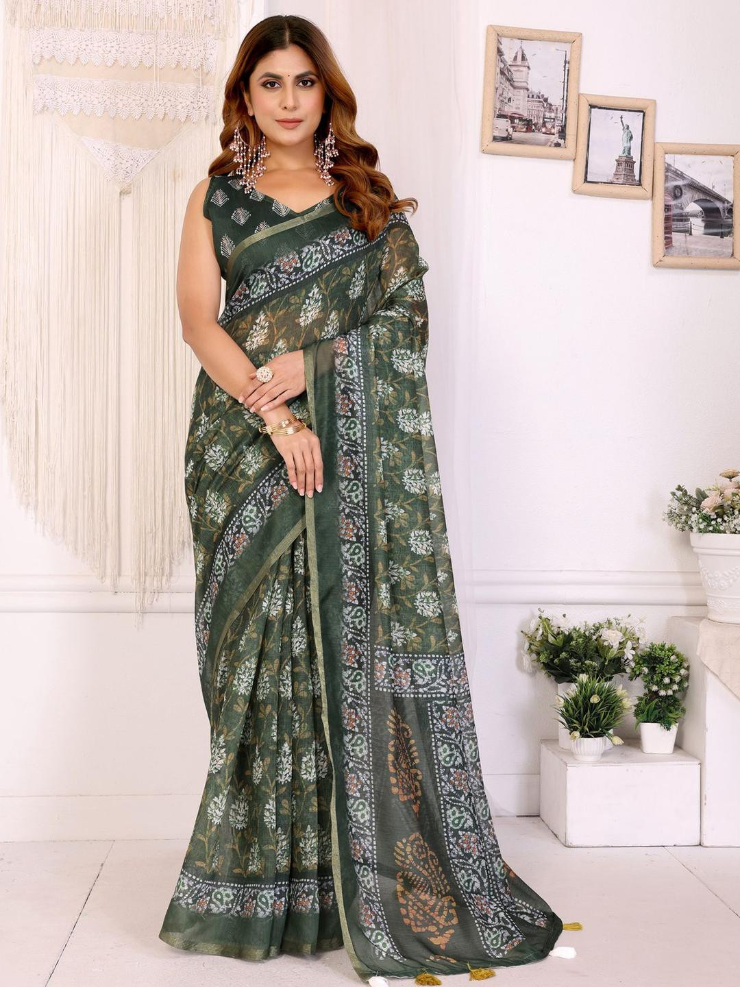 GULKEE FAB Silk Blend Saree