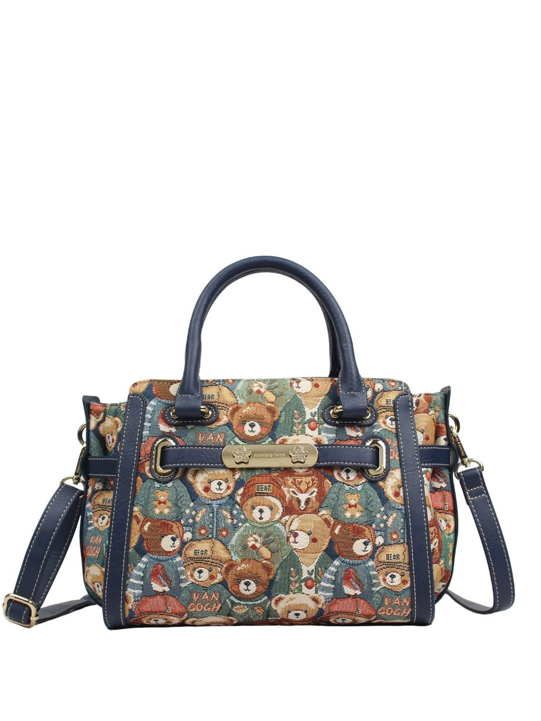 Henney Bear Graphic Printed Structured Sling Bag