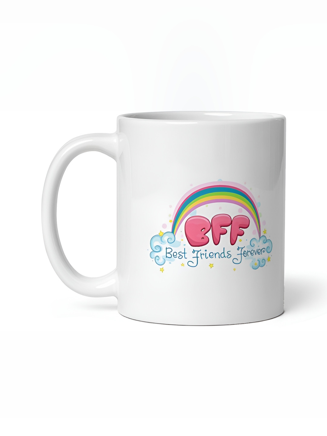 Mr UVD White & Pink Printed Ceramic Glossy Mugs 350.0 ML