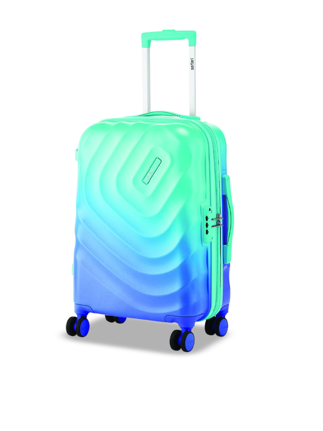 Safari Select Haze Colourblocked 8 Wheels TSA Lock Hard Case Medium Trolley Bag