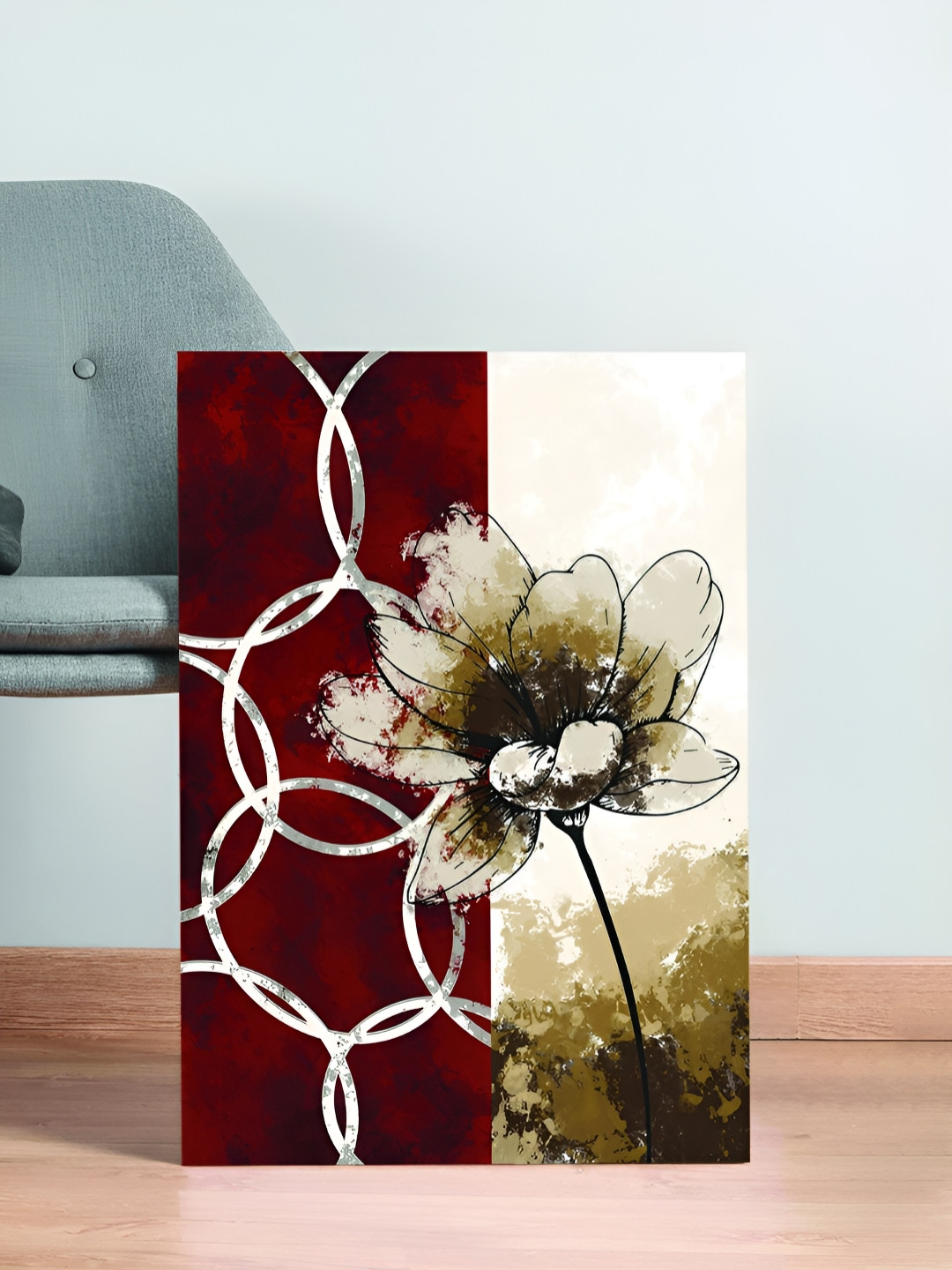 Myntra Elegant Homes Brown Stretched On Frame Canvas UV Sunflower Painting Wall Art