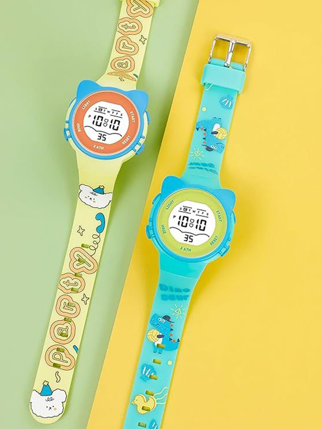 SWADESI STUFF  Kids Pack of 2 Round Dial Analogue Watch SDS 167 CAT BLUE 2027