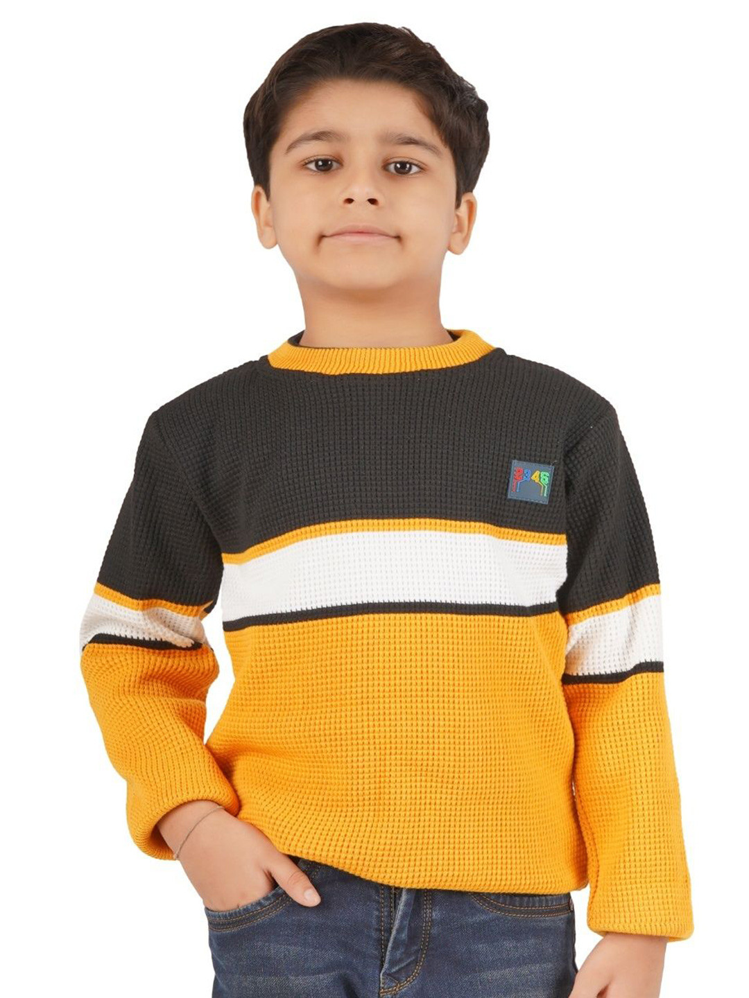 BADOS Kids Colourblocked Woollen Pullover