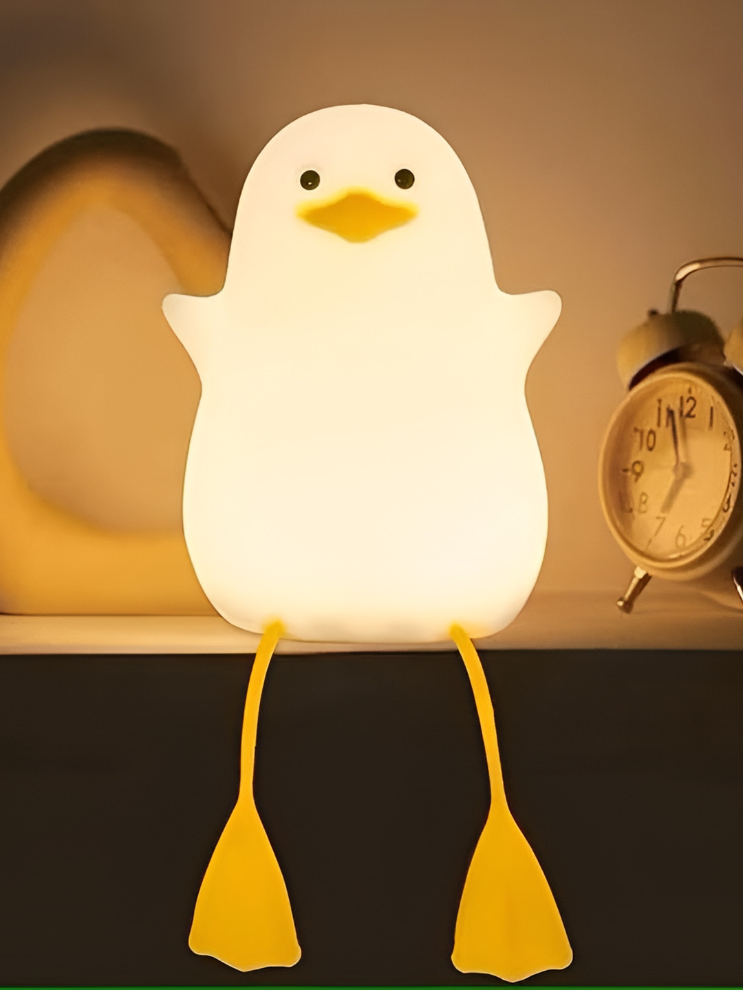 EarthCraft White Silicone Duck Table Lamp with Adjustable Cord and Bulb