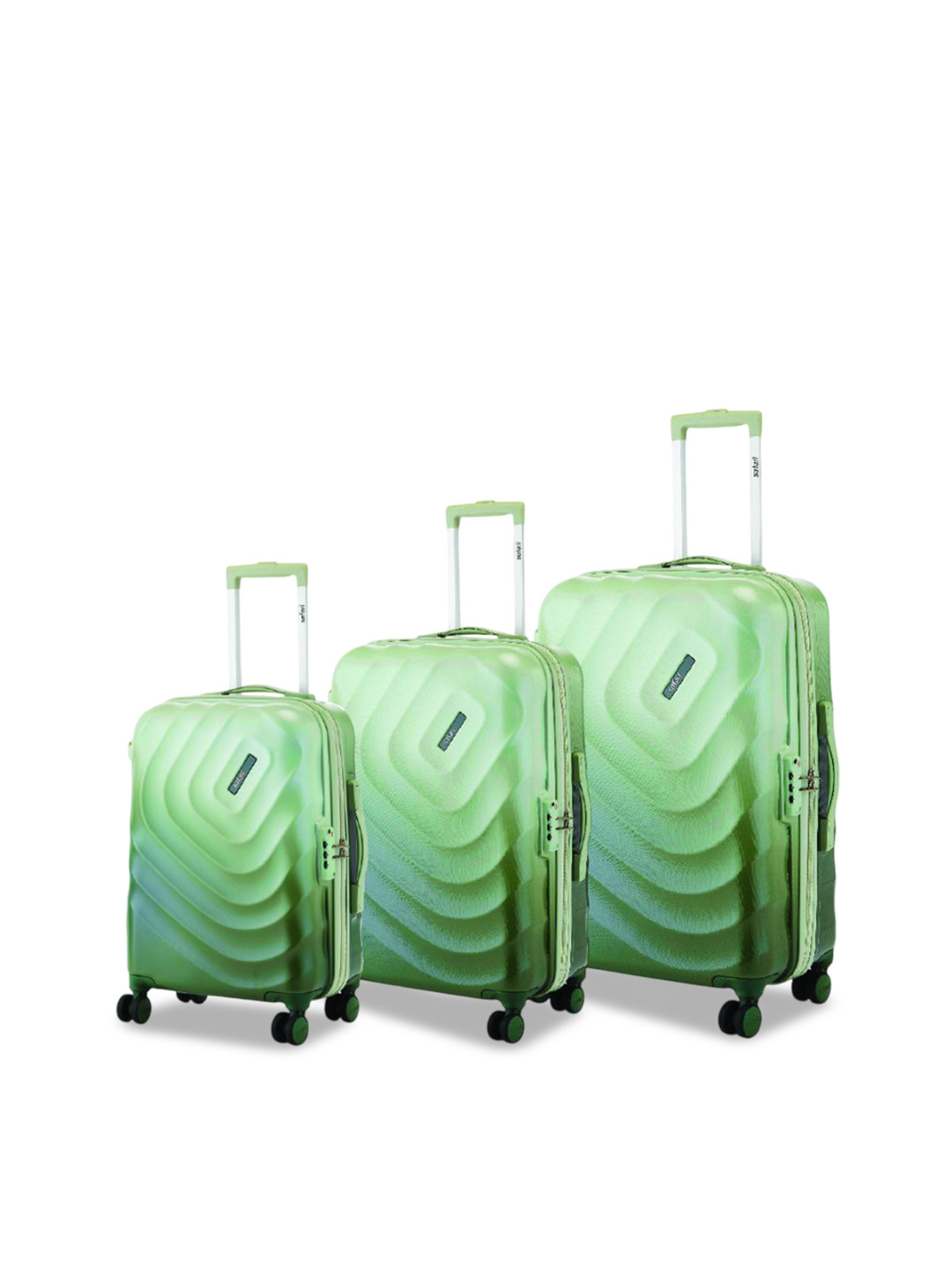 Safari Set Of 3 Haze Textured Hard-Sided Trolley Bag