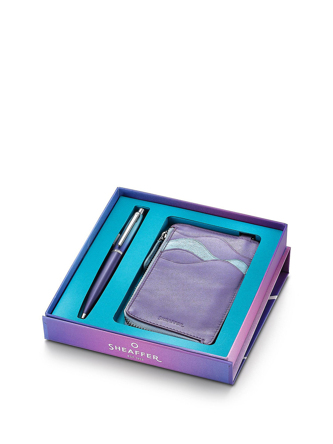 Sheaffer Unisex Pen with Leather Card Case Gift Set