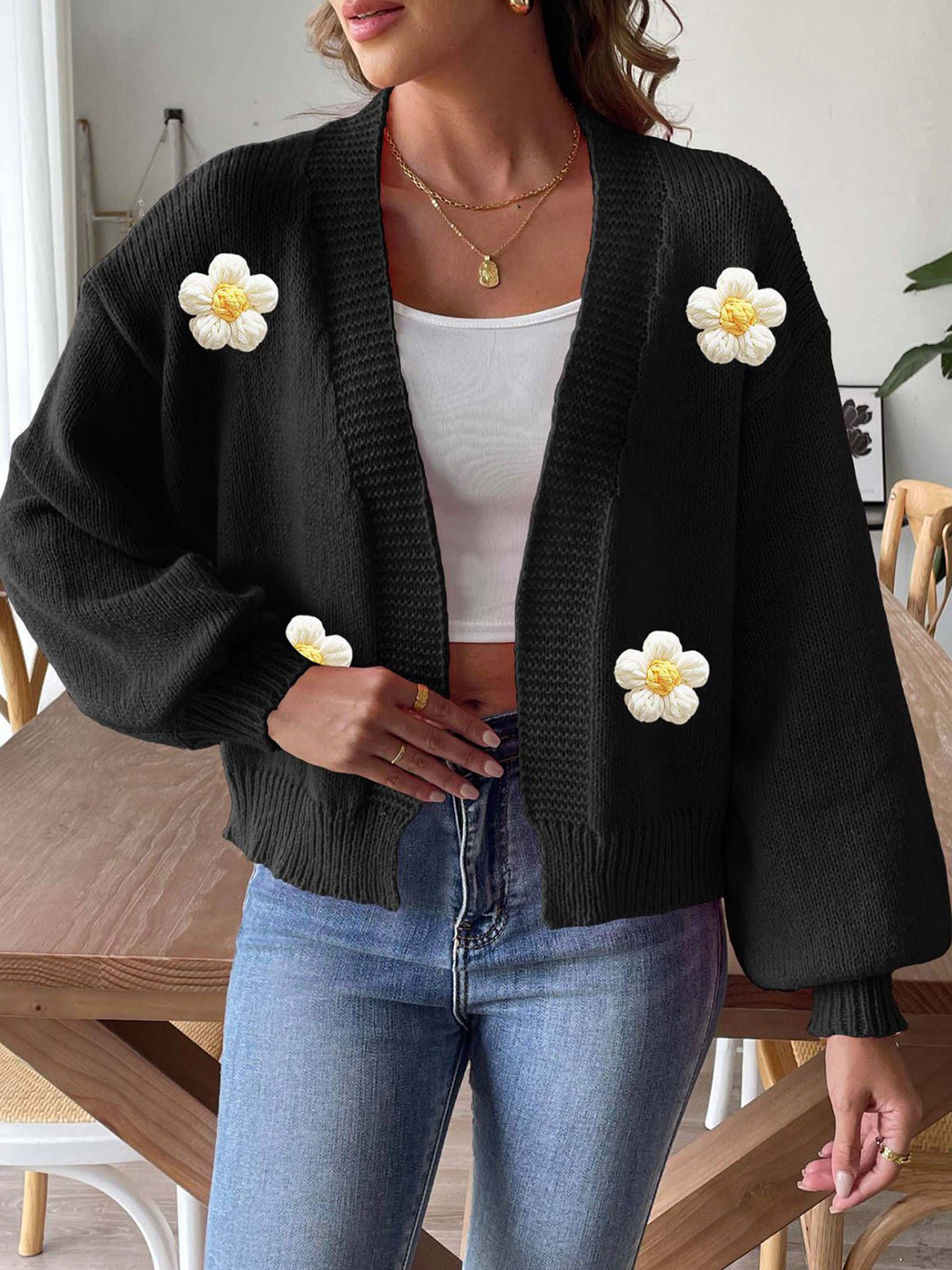 bebe Women Cardigan with Applique Detail