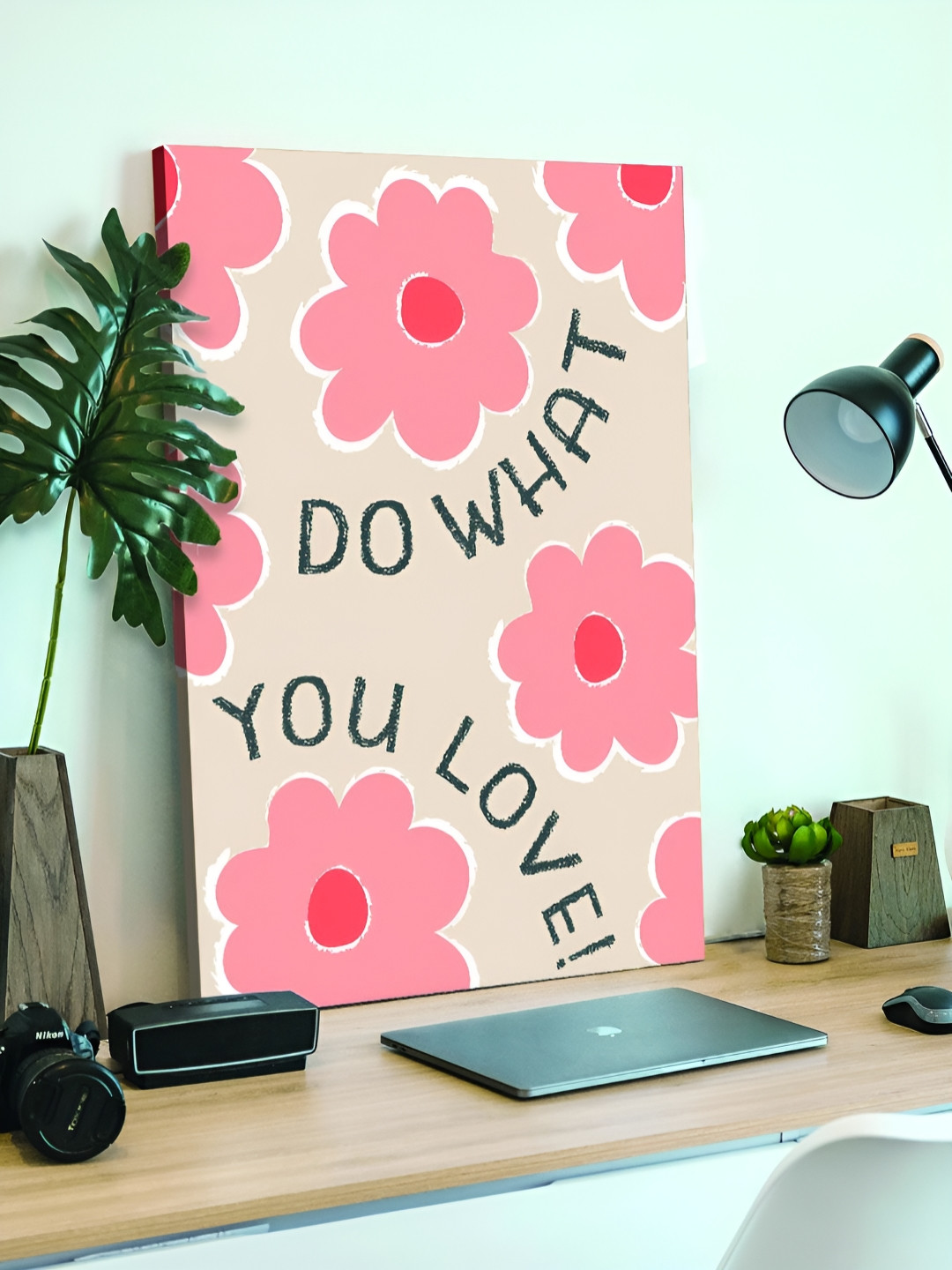 Myntra Elegant Homes Do What You Love Floral Canvas Wall Art