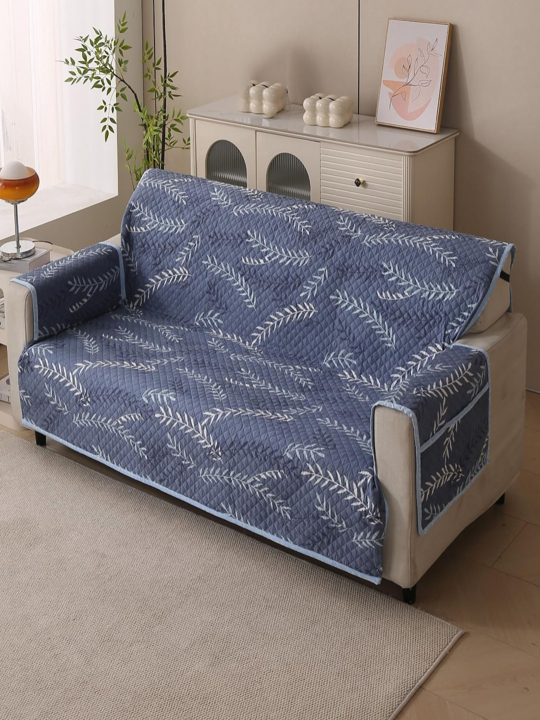 HOUSE OF QUIRK Three Seater Waterproof Anti-Slip Reversible Couch Protector Sofa  Mat