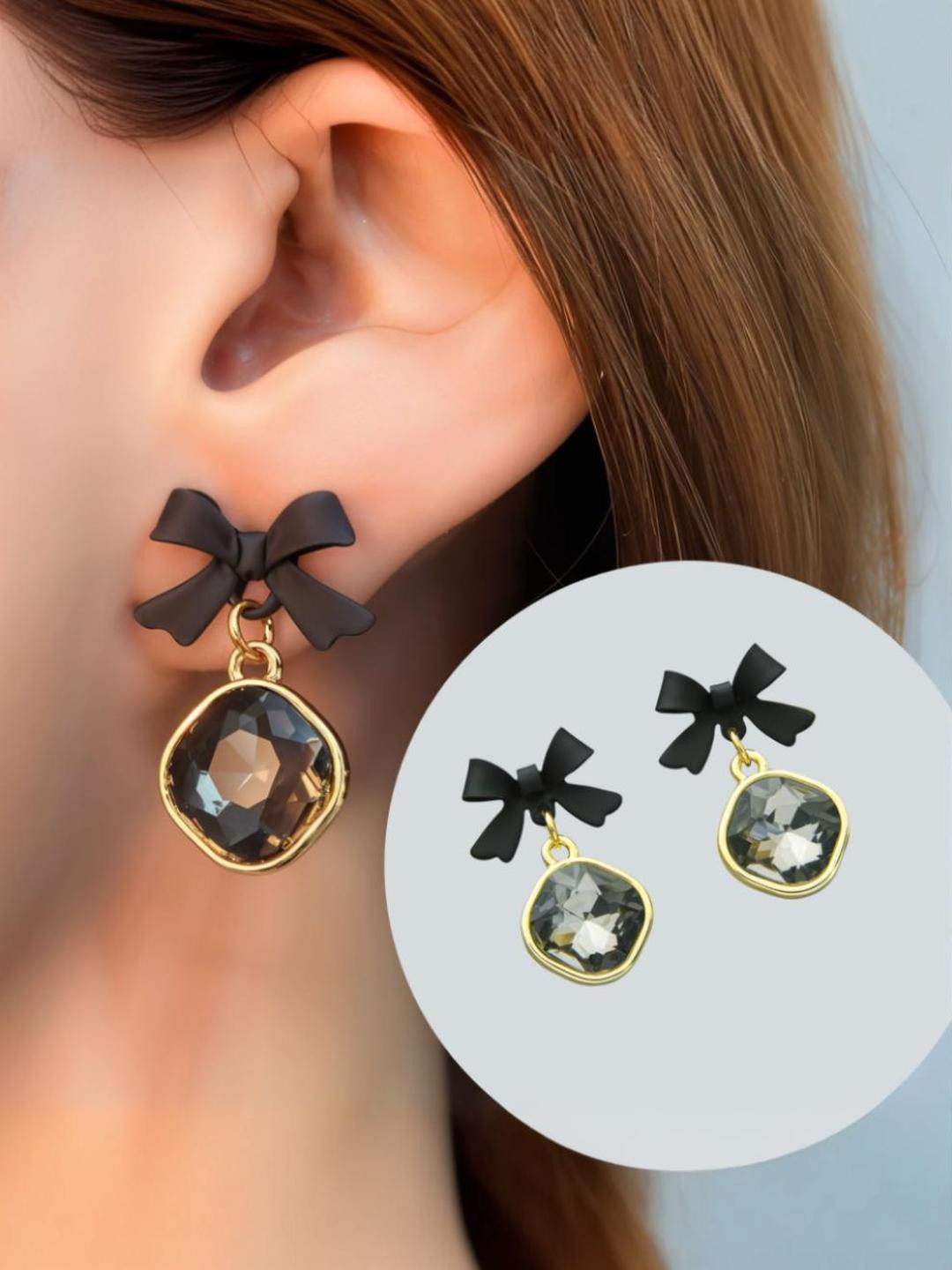 Cute Korean Heart & Bow Stud Earrings