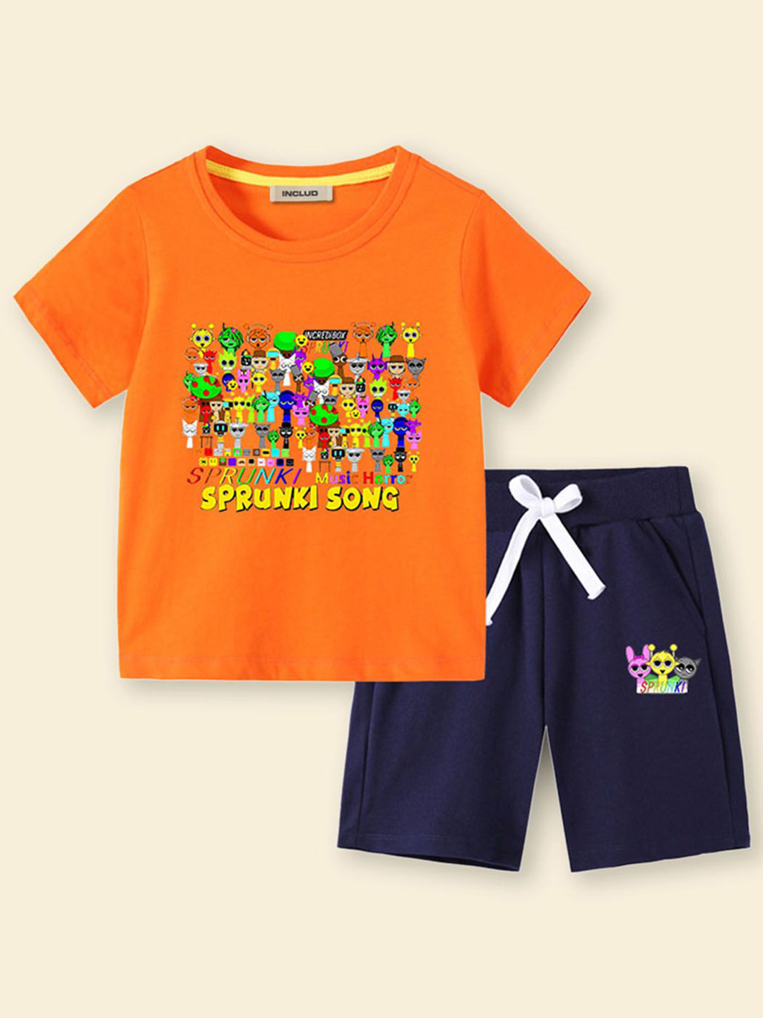 INCLUD Boys Graphics Printed T-Shirt With Shorts