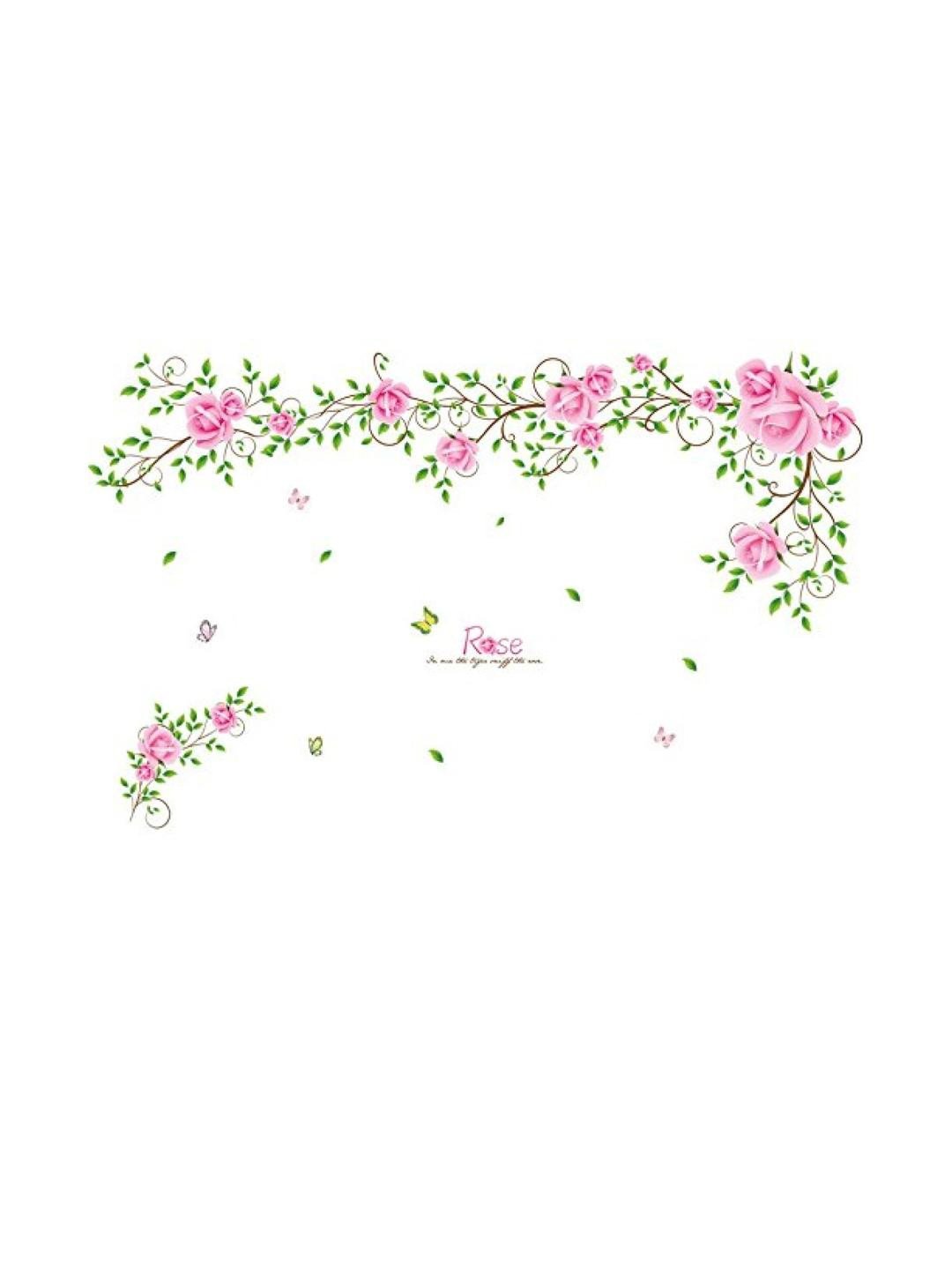 INDIAN ROYALS Roses Vine Natural Warm Sweet Vinyl Wall Decals and Stickers