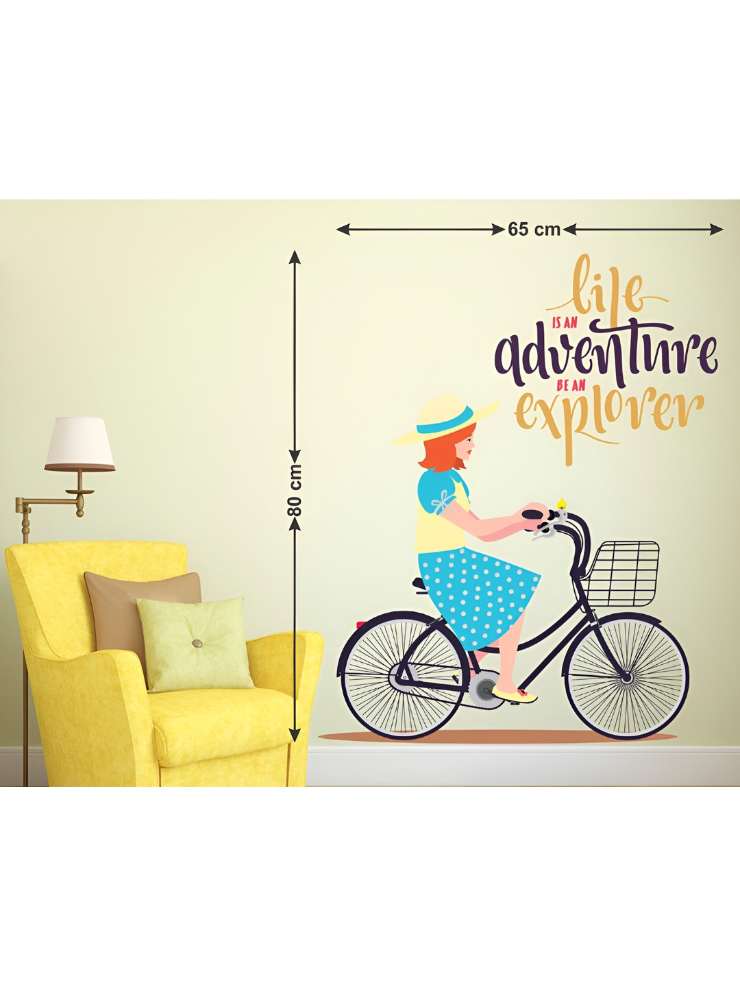 LANSTICK Girl With Cycle Ride Wallsticker