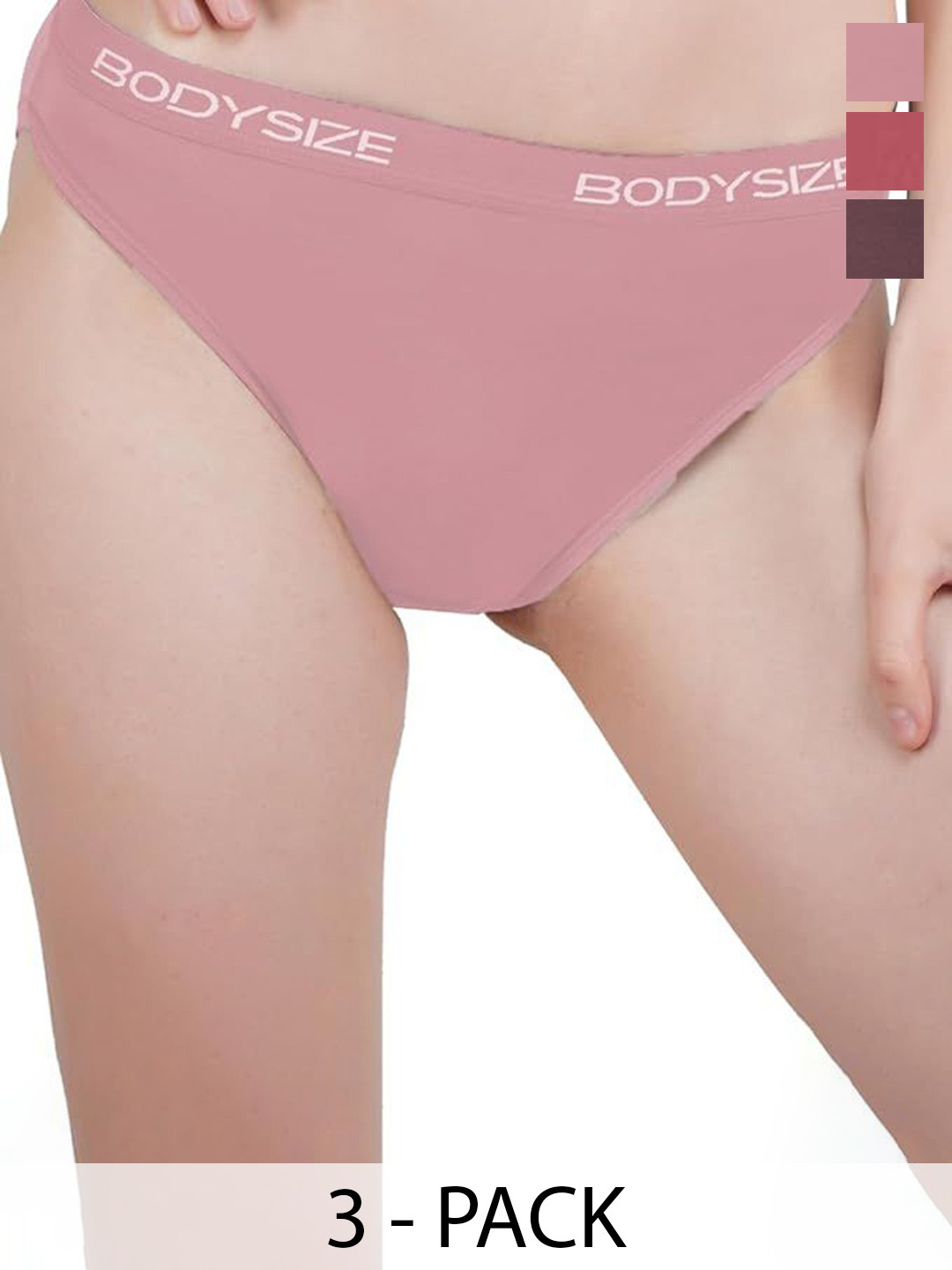 BODYSIZE Pack Of 3 Mid-Rise Hipster Briefs AN37-ON-RH-PK-PO3-XXXL