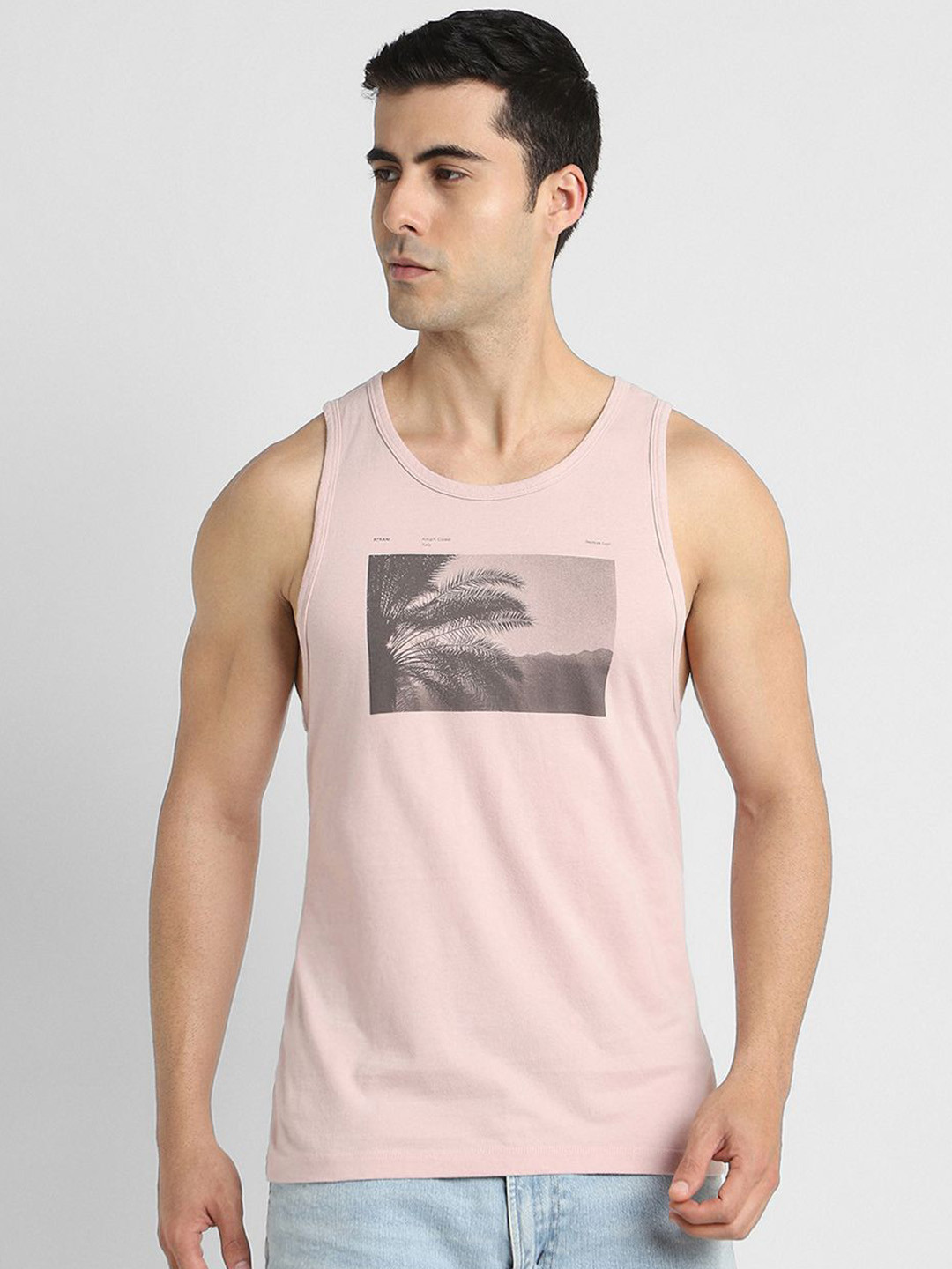 AMERICAN EAGLE OUTFITTERS Pure Cotton Printed Round Neck Tank Top WES0174424639