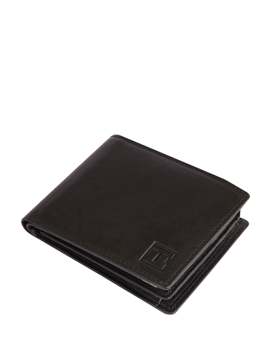 TAWS&TIMBER Men Brand Logo Textured Leather Two Fold Wallet