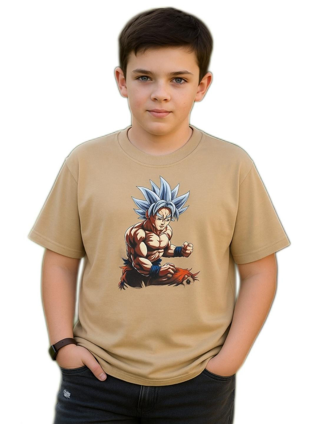 E-MAX Boys Beige Tshirts