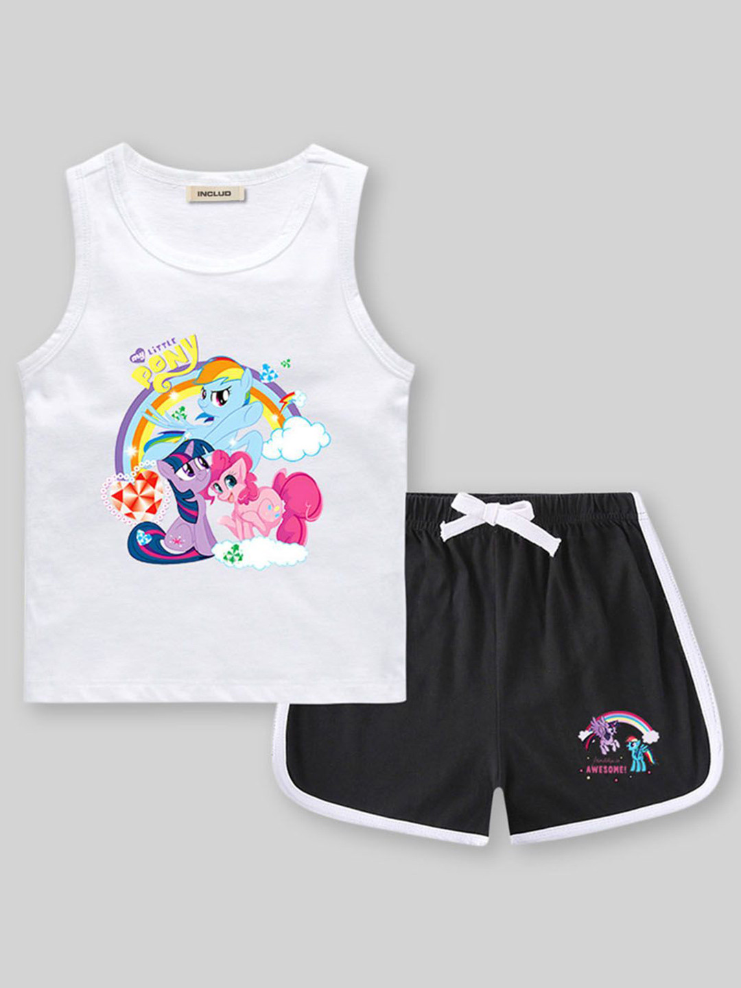 INCLUD Girls My Little Pony Graphic Printed T-shirt with Shorts