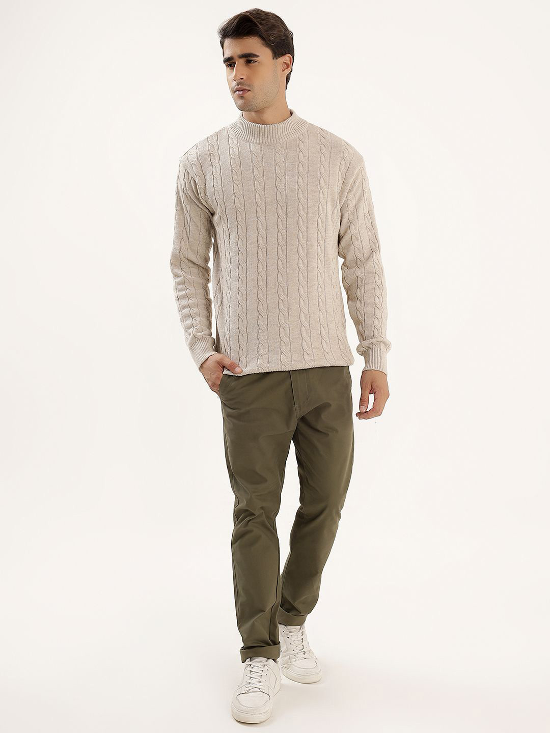 Kveto style redefined Men Cable Knit Pullover