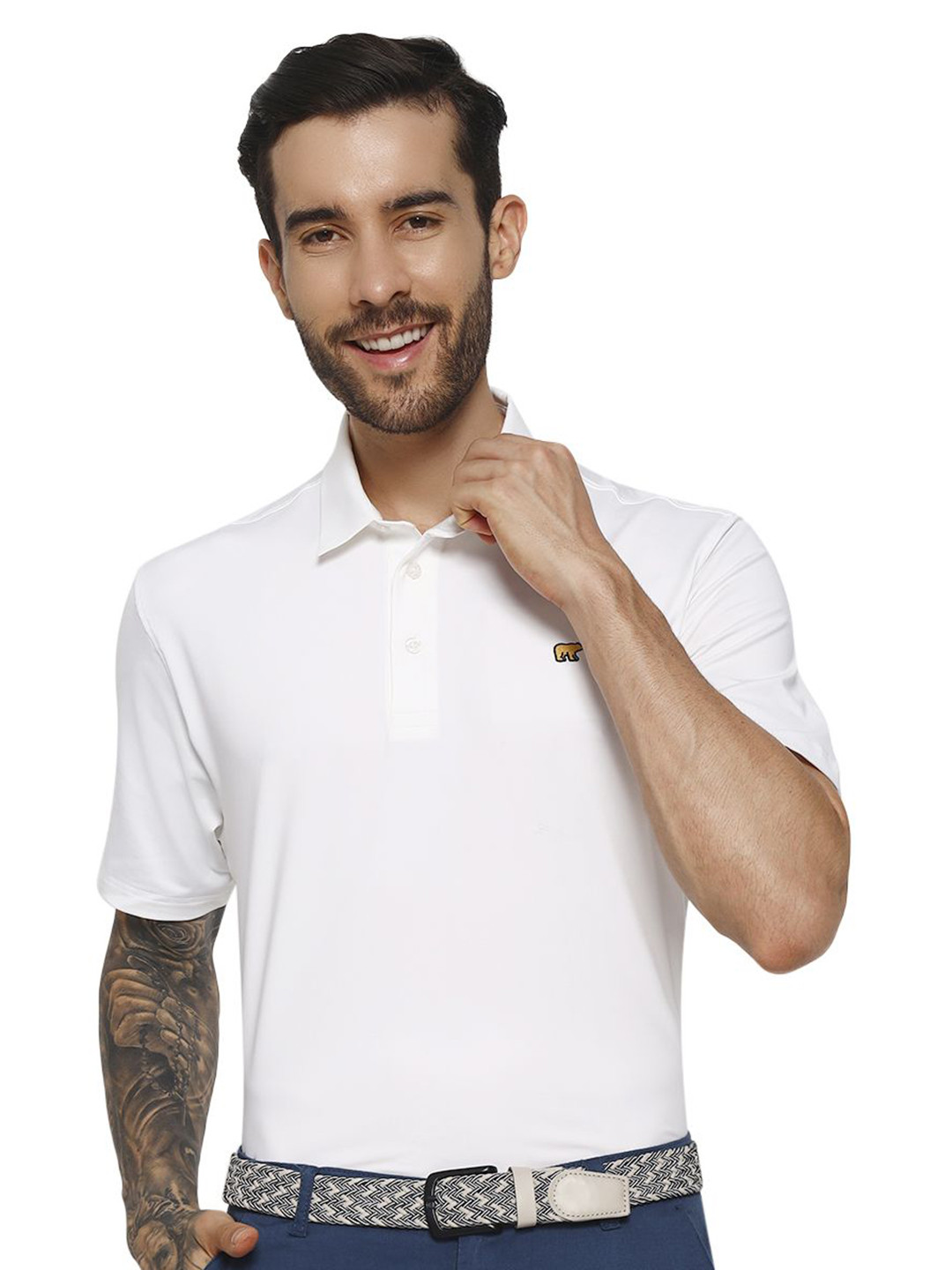 JACK NICKLAUS Men Solid Polo Collar T-shirt