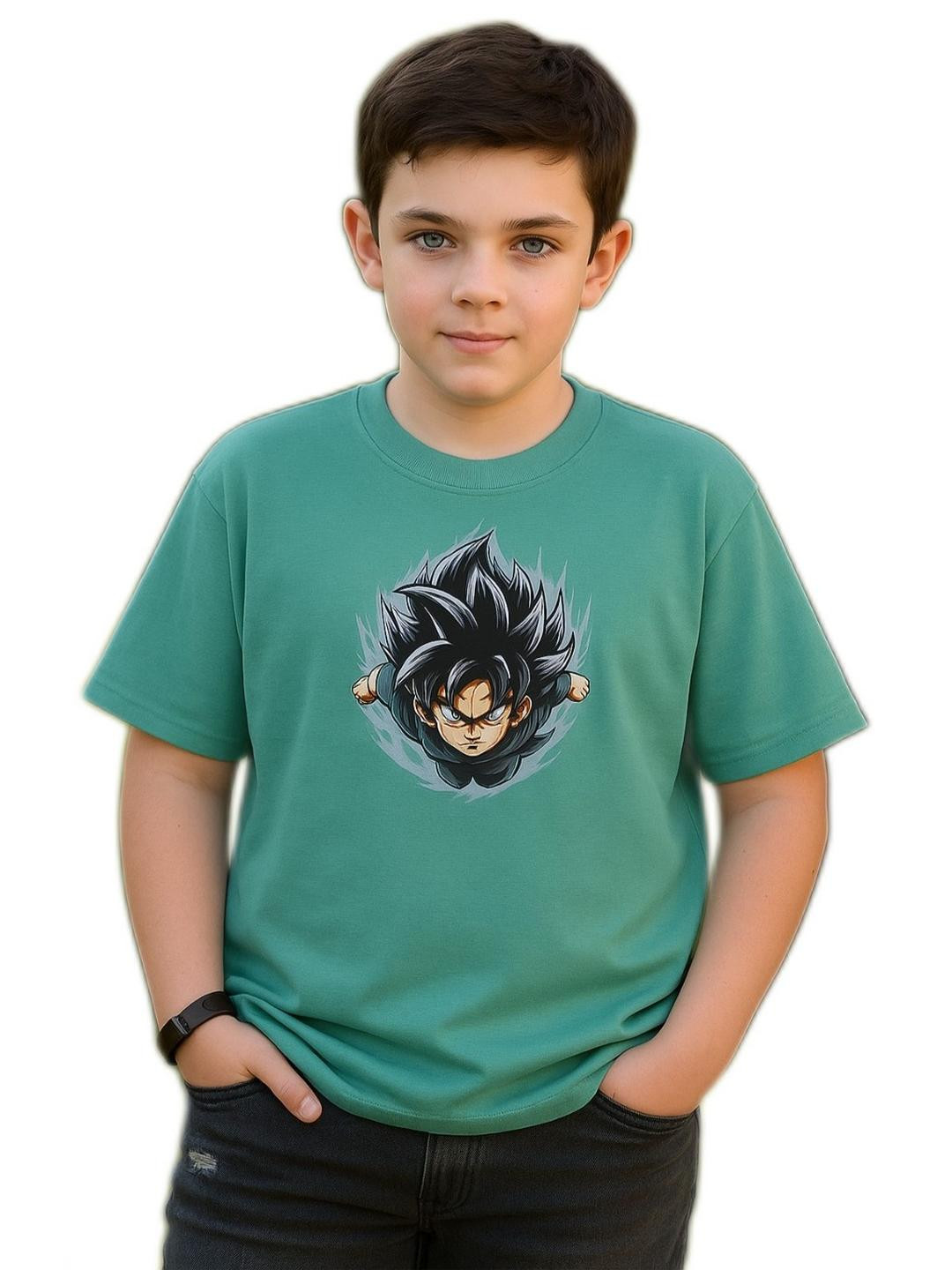 E-MAX Boys Sea Green Tshirts