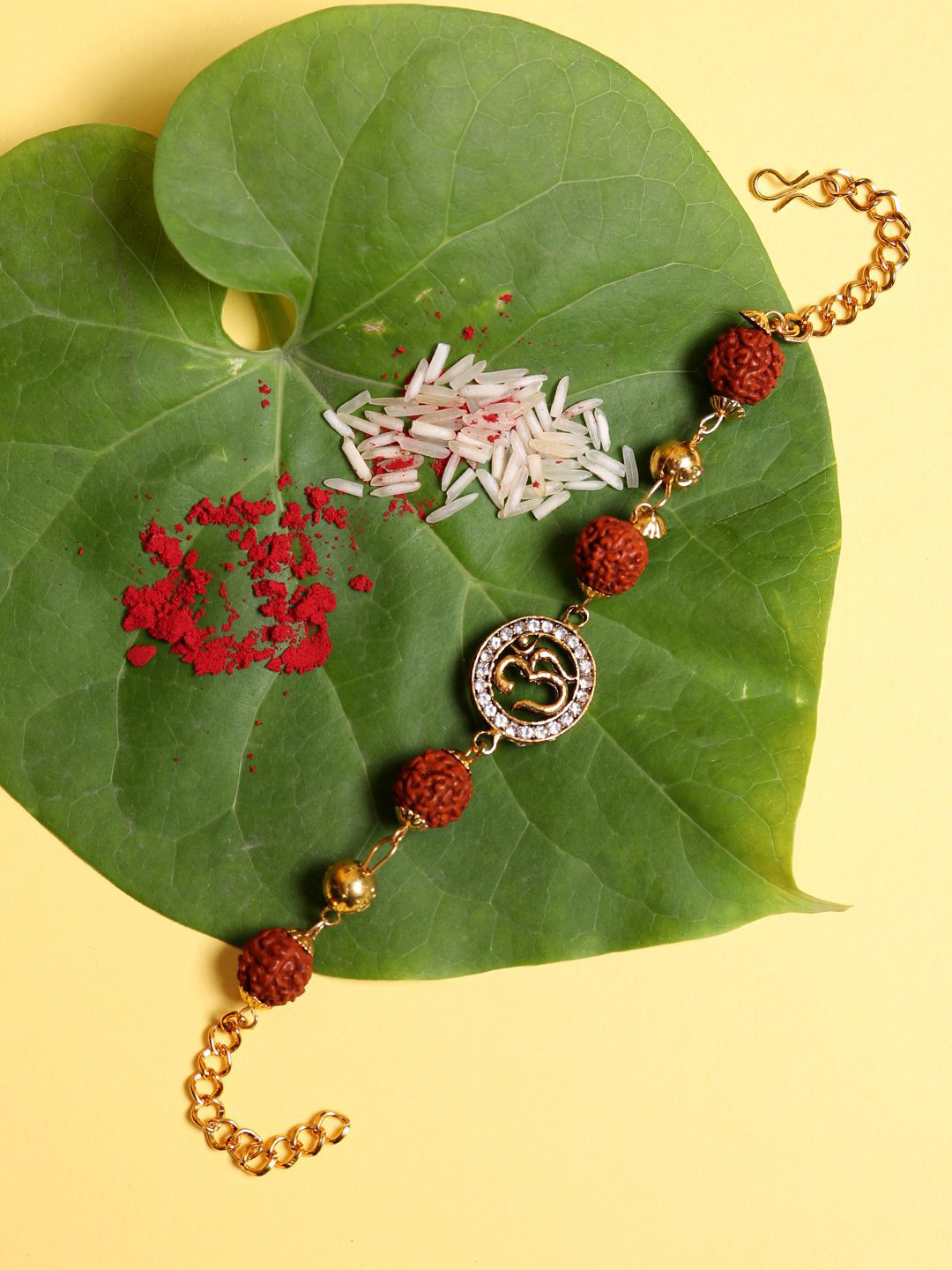 FIROZA Rudra Bandhan Wraparound Rakhi With Roli Chawal