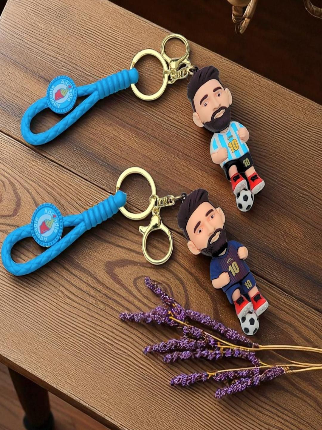 ADOREAL Pack Of 2 Messi Football Keychain
