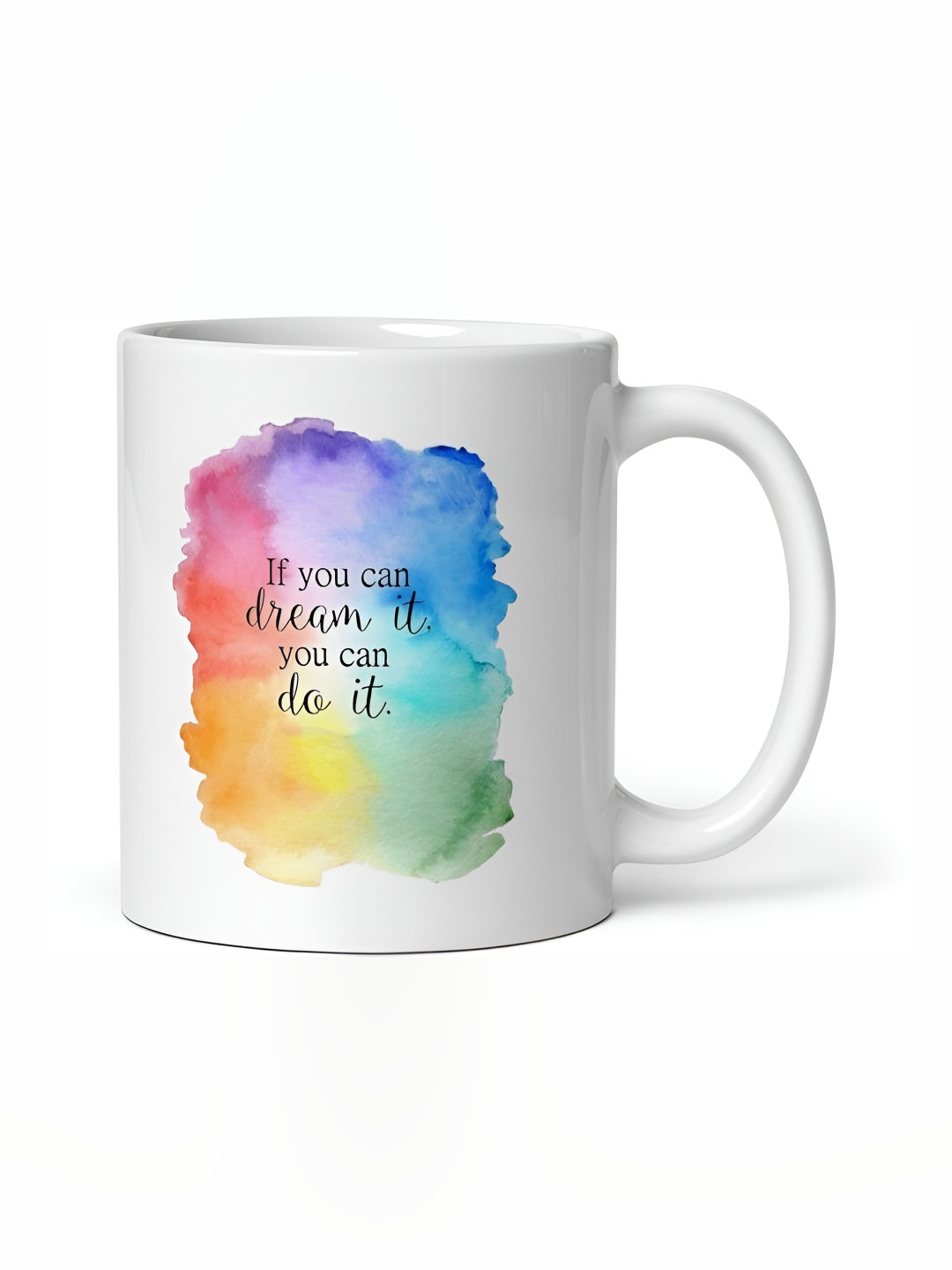 Mr UVD Multi-Coloured White & Black Typography Printed Ceramic Matte Mug 350 ml