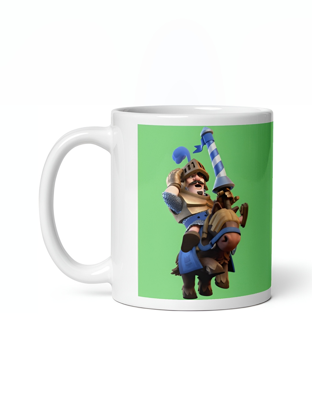 Mr UVD White & Green Cartoon Characters Printed Ceramic Matte Mug 350 ml