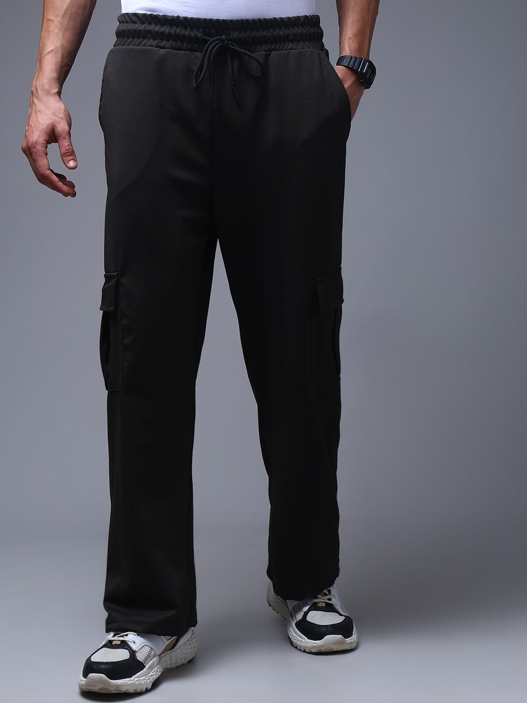 MADSTO Men Baggy-Fit Mid-Rise Track Pants