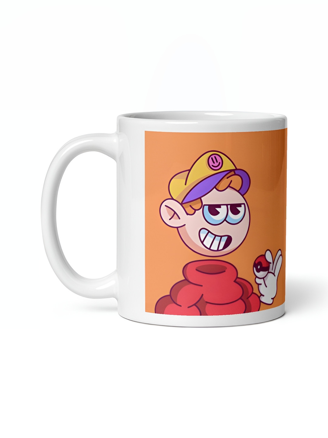 Mr UVD White & Orange Colored Printed Ceramic Mug 350ml