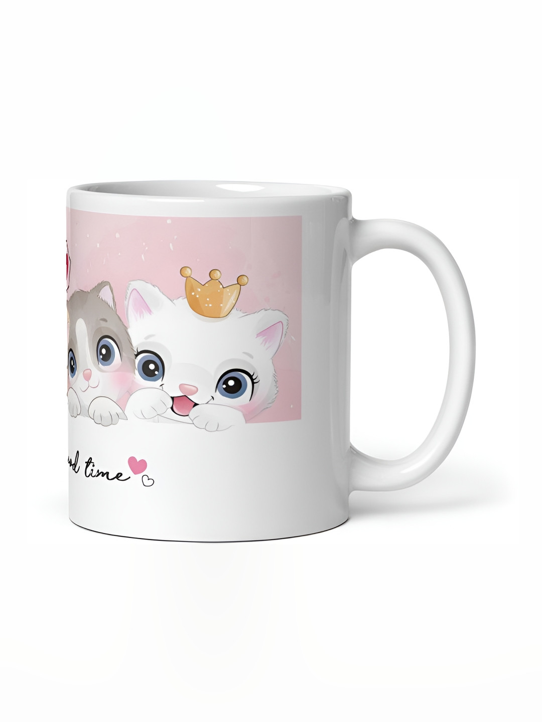 Mr UVD Grey & Pink Graphic Printed Glossy Ceramic Mug 350 ml