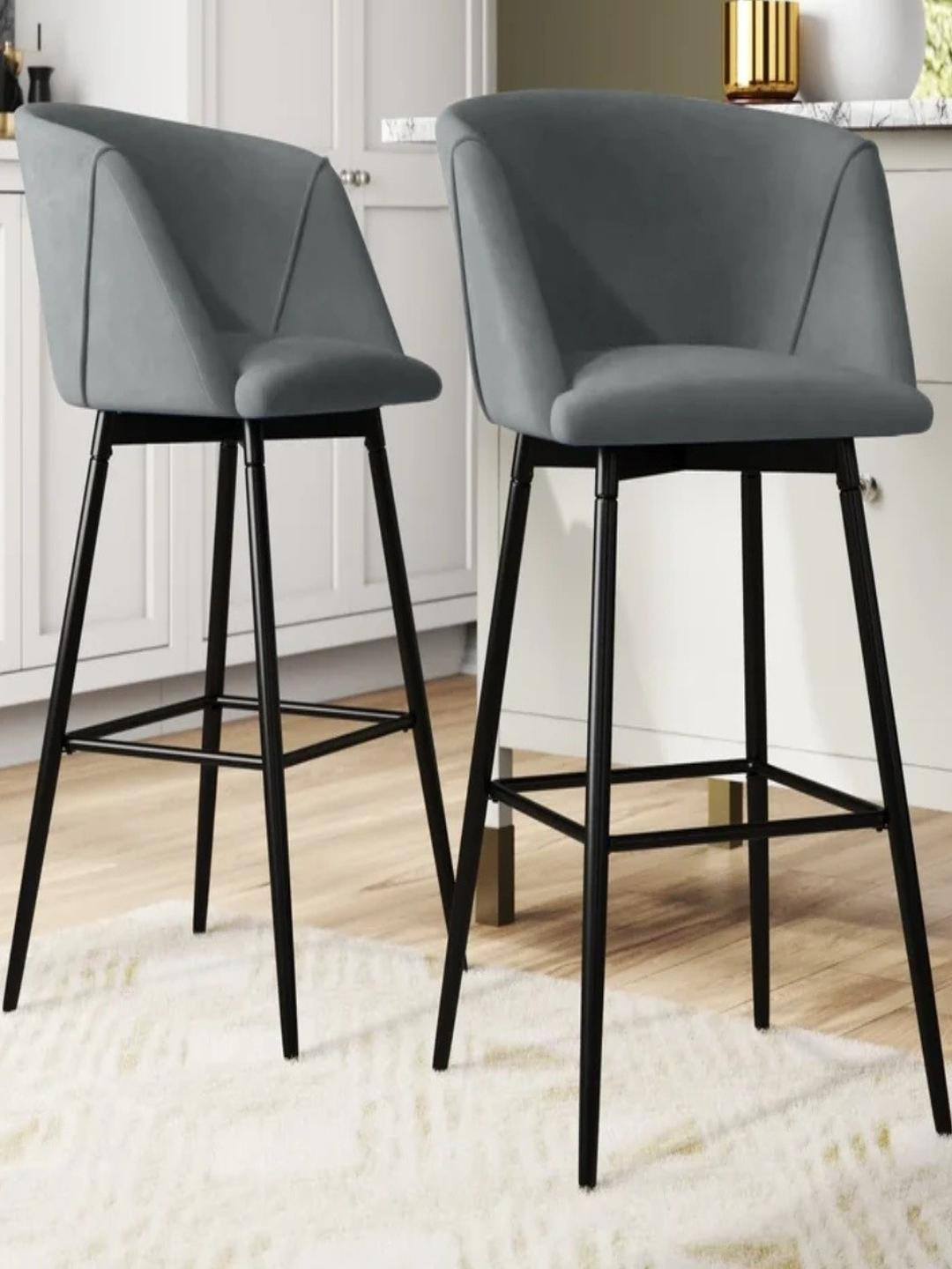 DOE BUCK Velvet Upholstered Bar Stool