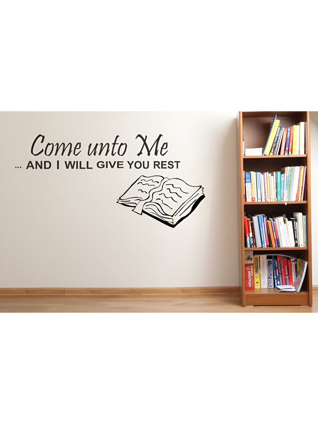 LANSTICK Black & Cream Book with quotes Wall Sticker