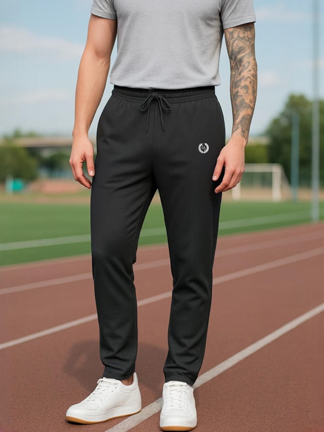 Mens Solid Dri Fit Track Pants