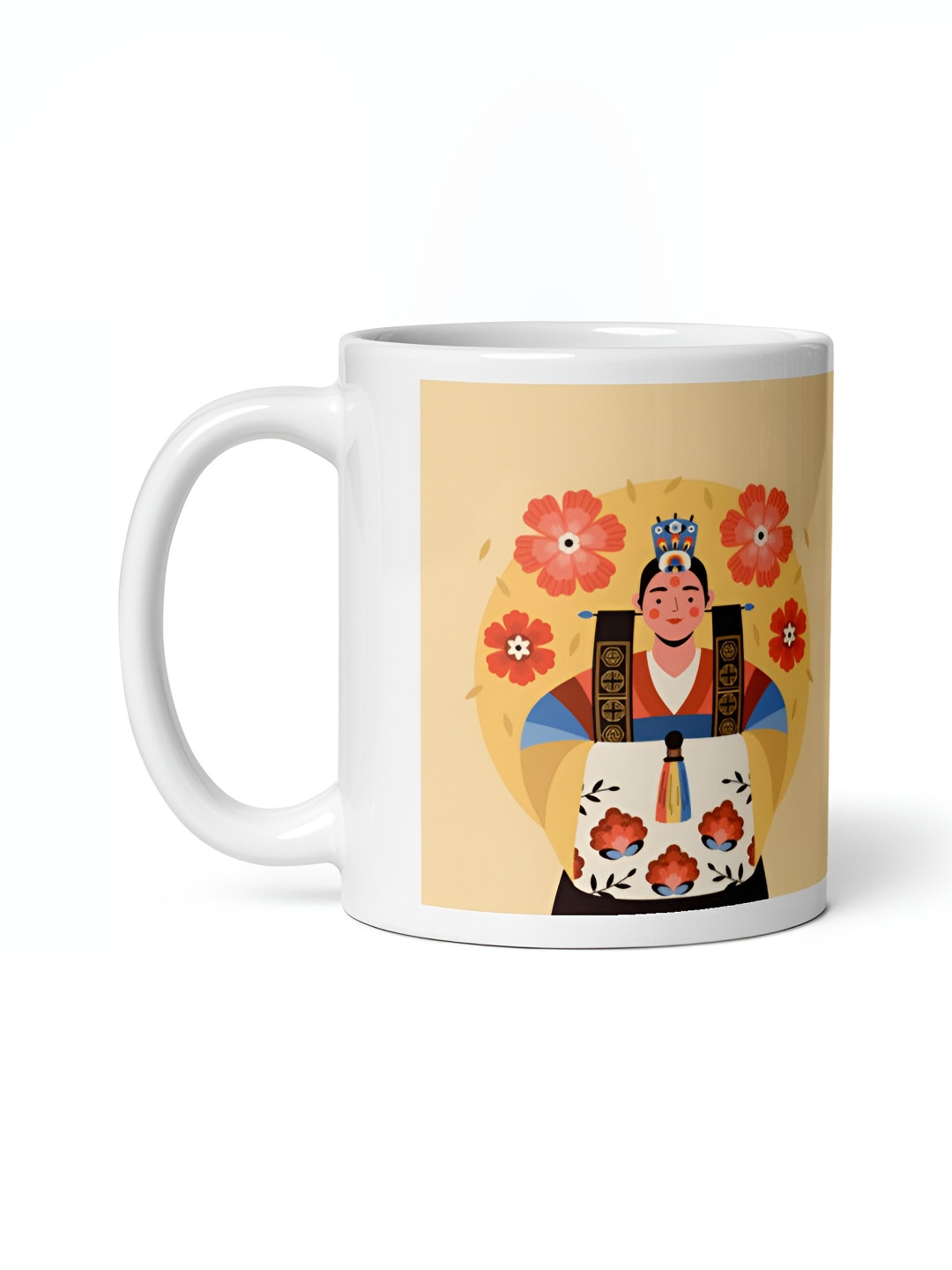 Mr UVD Yellow Cartoon Characters Printed Ceramic Glossy Mug 350 ml