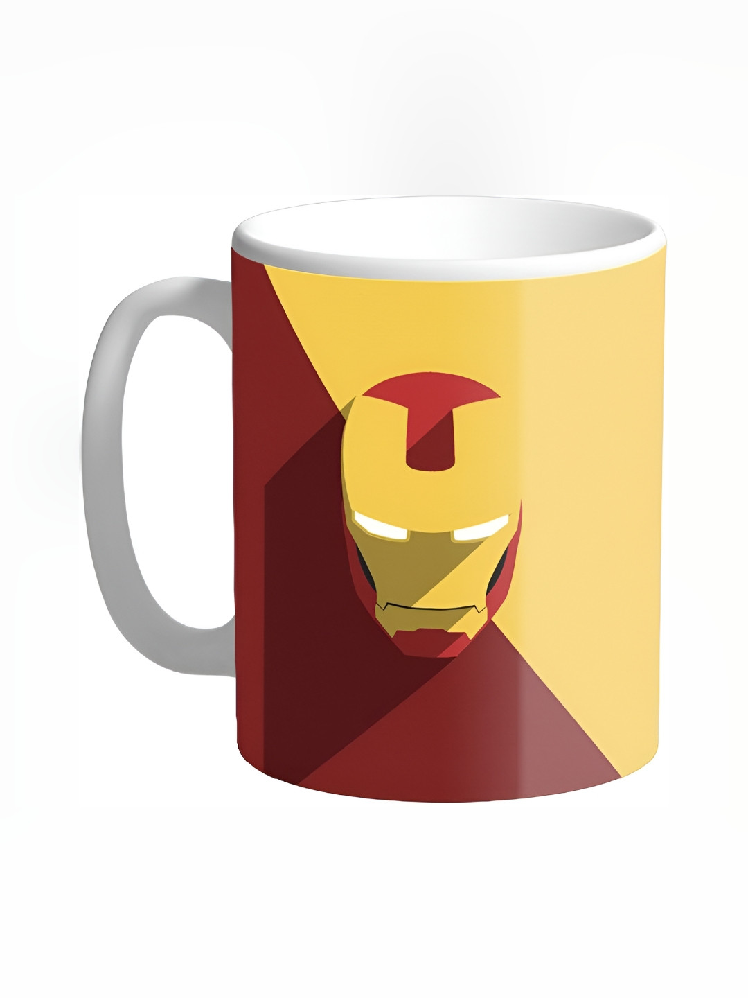 Mr UVD Maroon & Yellow Iron Man Printed Ceramic Glossy Mug