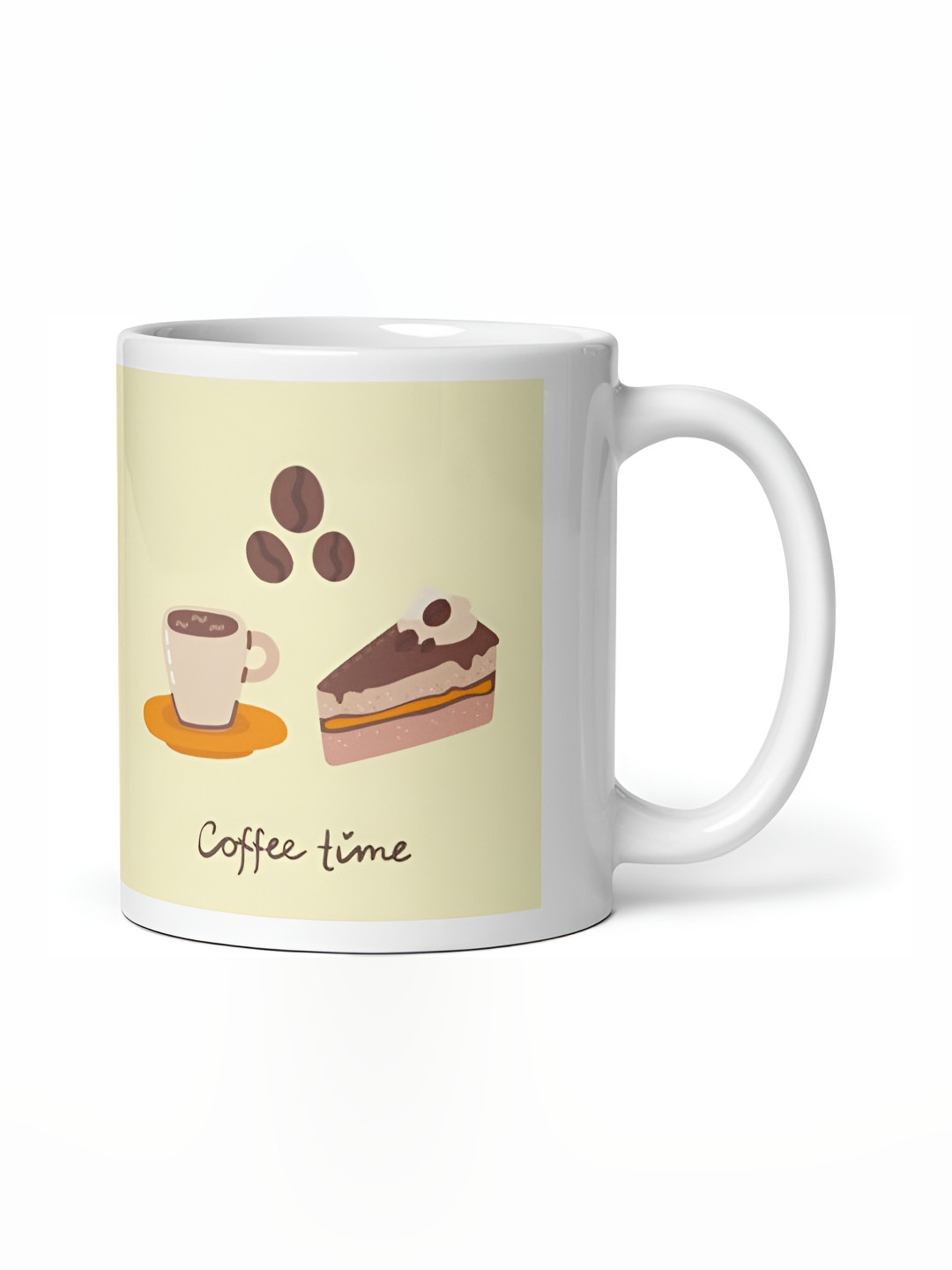 Mr UVD Yellow & Brown Graphic Printed Ceramic Matte Mug 350 ml