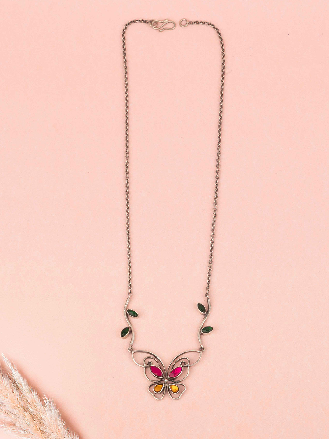 Shyle 925 Sterling Silver Adya Titli Aur Patti Jewellery Set