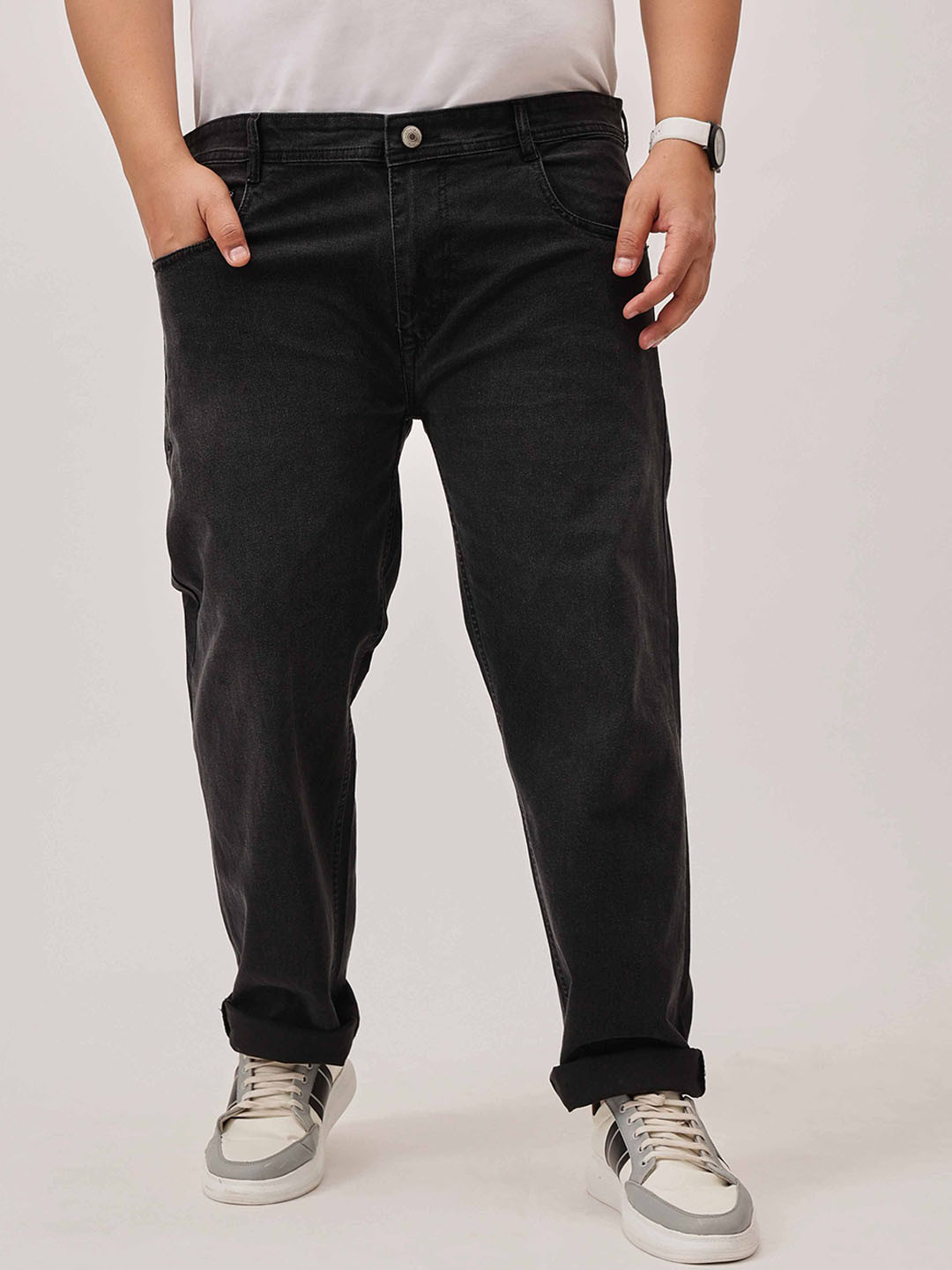 Men Plus Size Casual Stretchable Regular Fit Jeans
