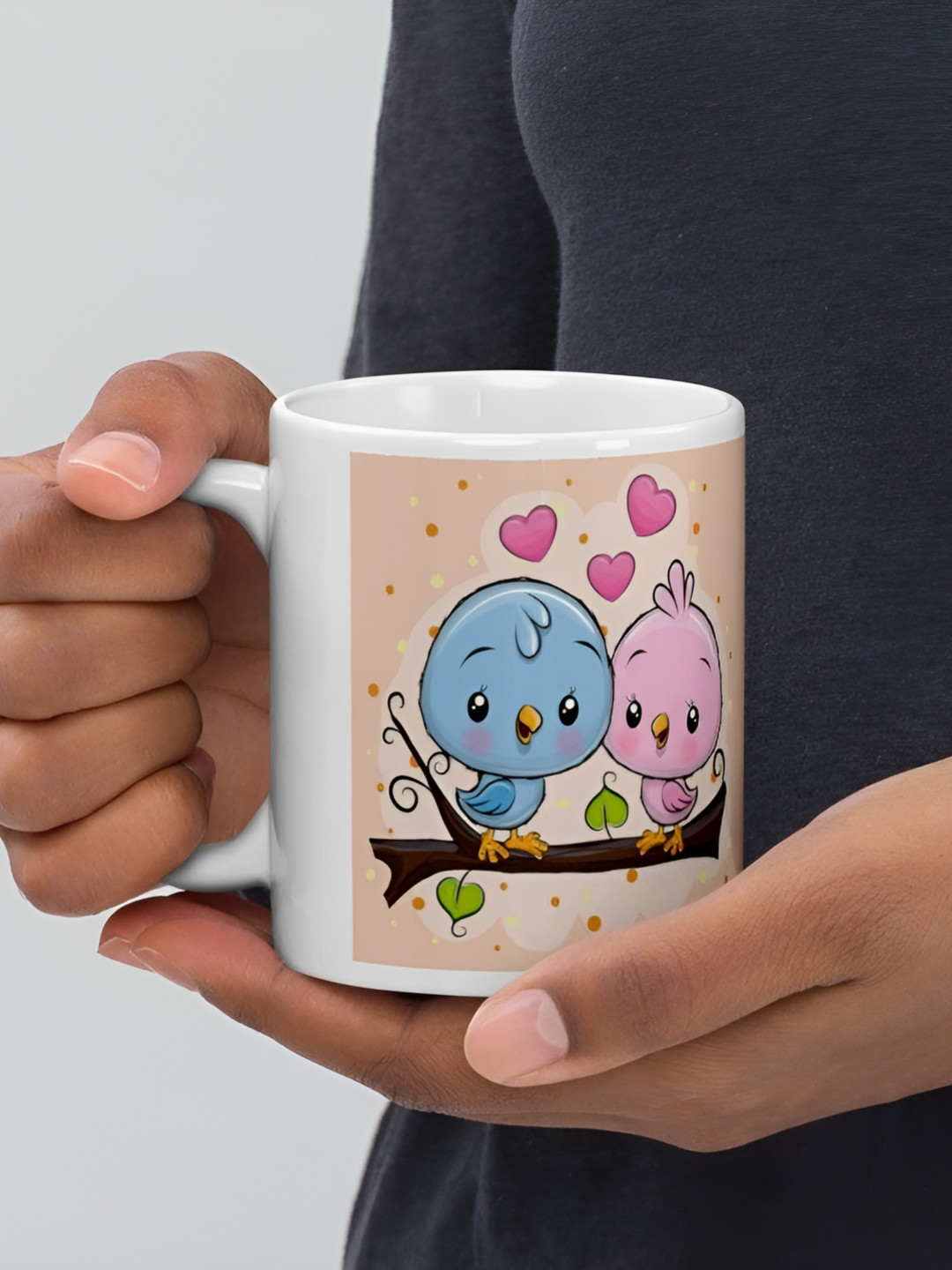 Mr UVD Multi-Coloured White & Blue Graphic Printed Ceramic Matte Mug 350 ml