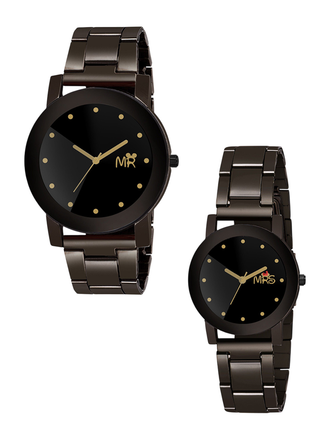 Skylark Unisex Pack of 2 Round Dial Analogue Watch mrmrsmetal