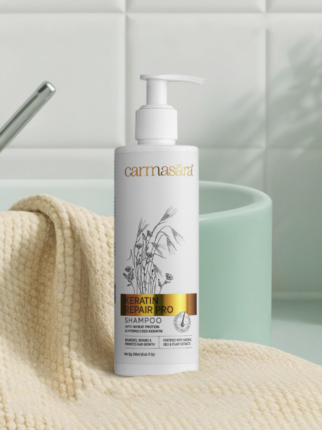 CARMASARA Keratin Repair Pro Shampoo For Repair & Promotes Hair Growth - 200 ml