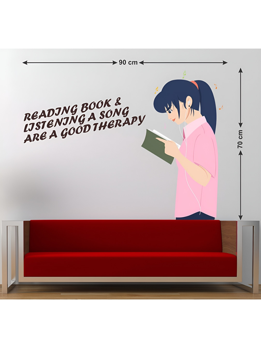 LANSTICK Girl Reading Book Wall Sticker
