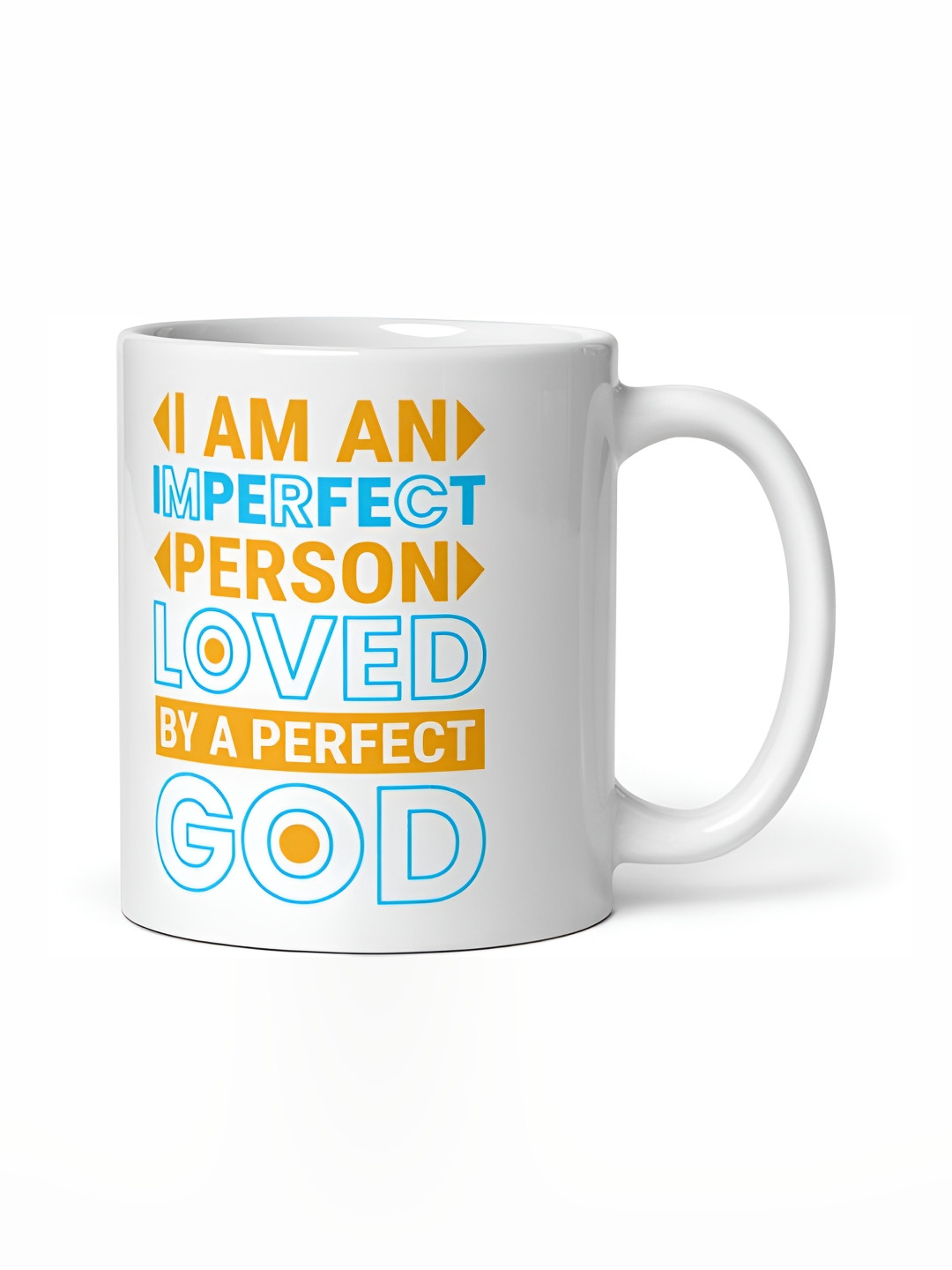 Mr UVD White & Mustard Typography Printed Ceramic Glossy Mug