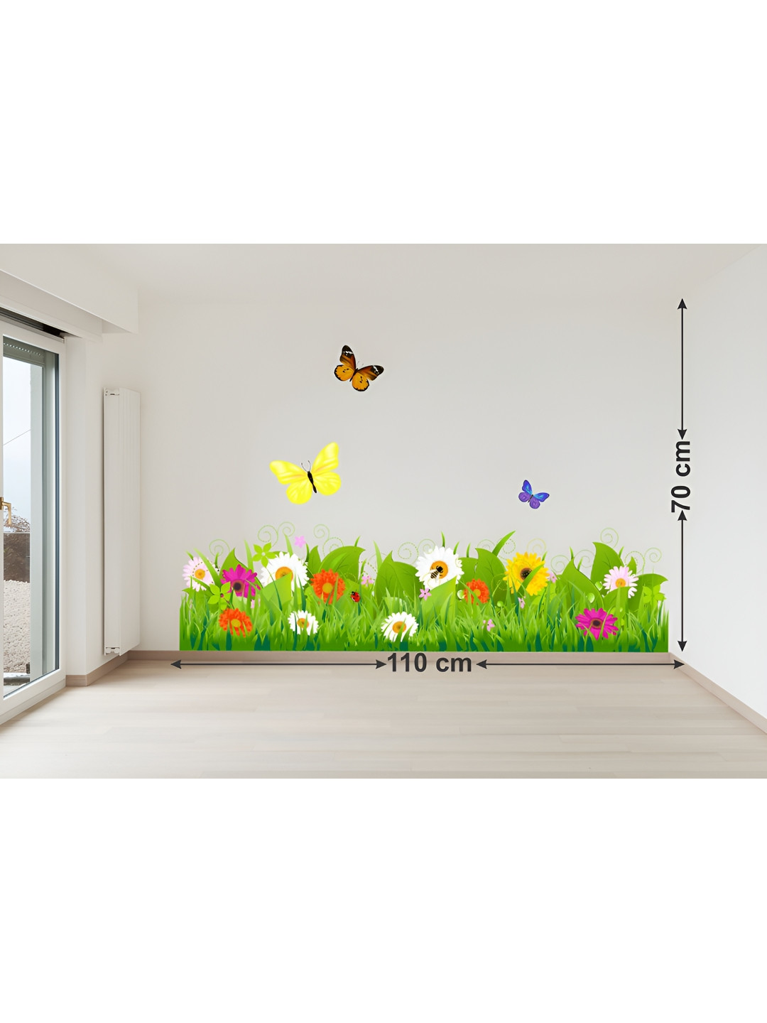 LANSTICK Grass with butterflies wallsticker