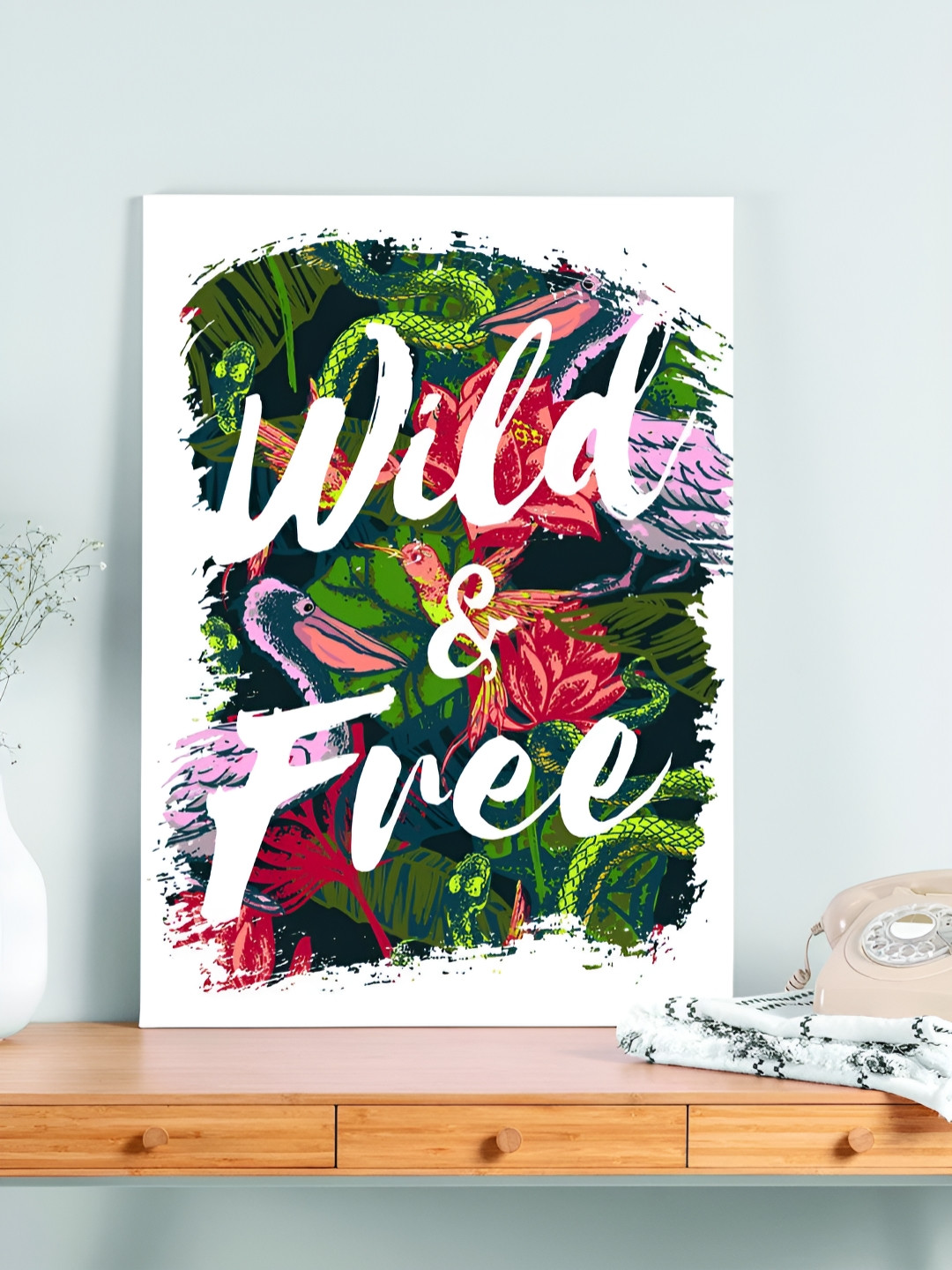 Myntra Elegant Homes Wild & Free Stretched Canvas Painting 16x22 Inch